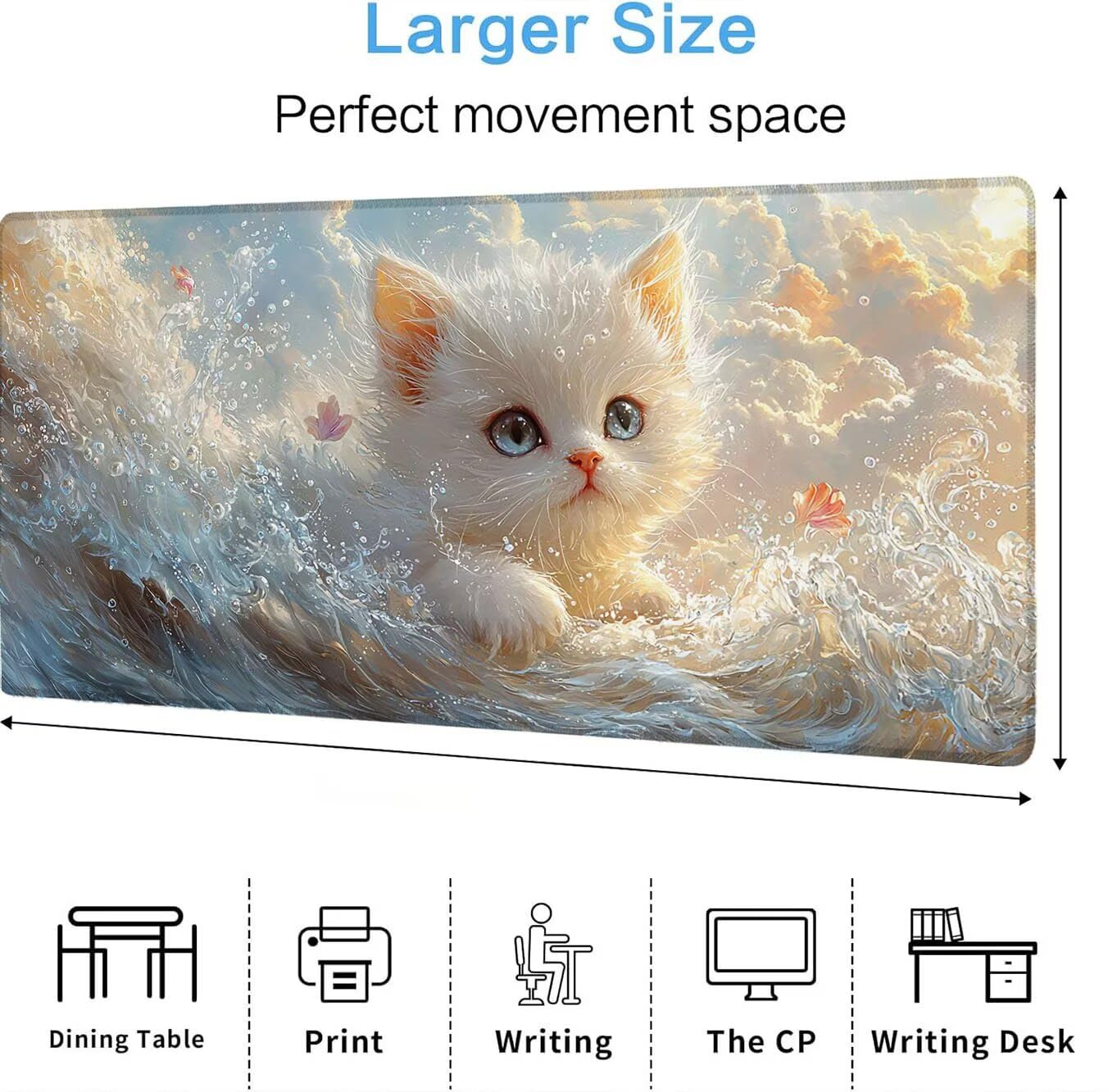 Podkładka pod mysz, podkładka pod mysz XXL 1200 x 600 mm podkładka pod mysz dla graczy, wodoodporna gumowa podstawa, duża podkładka pod mysz do gier na biurko szyte krawędzie wodoodporna