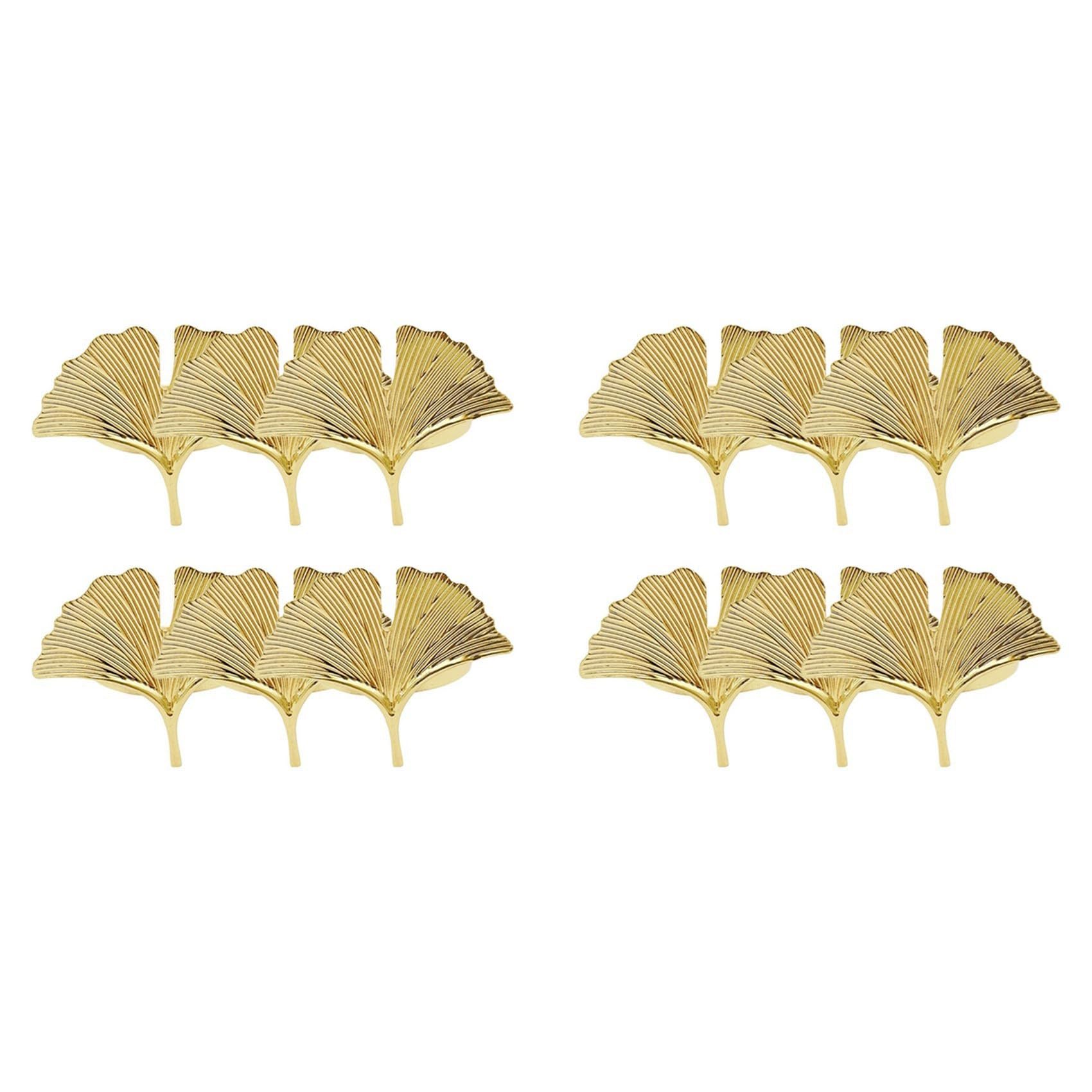 Hndhbfgrt 12pcs Ginkgo Biloba Napkin Ring Buckle Can Be Used for Wedding Banquet Mother'S Day Table Decoration.