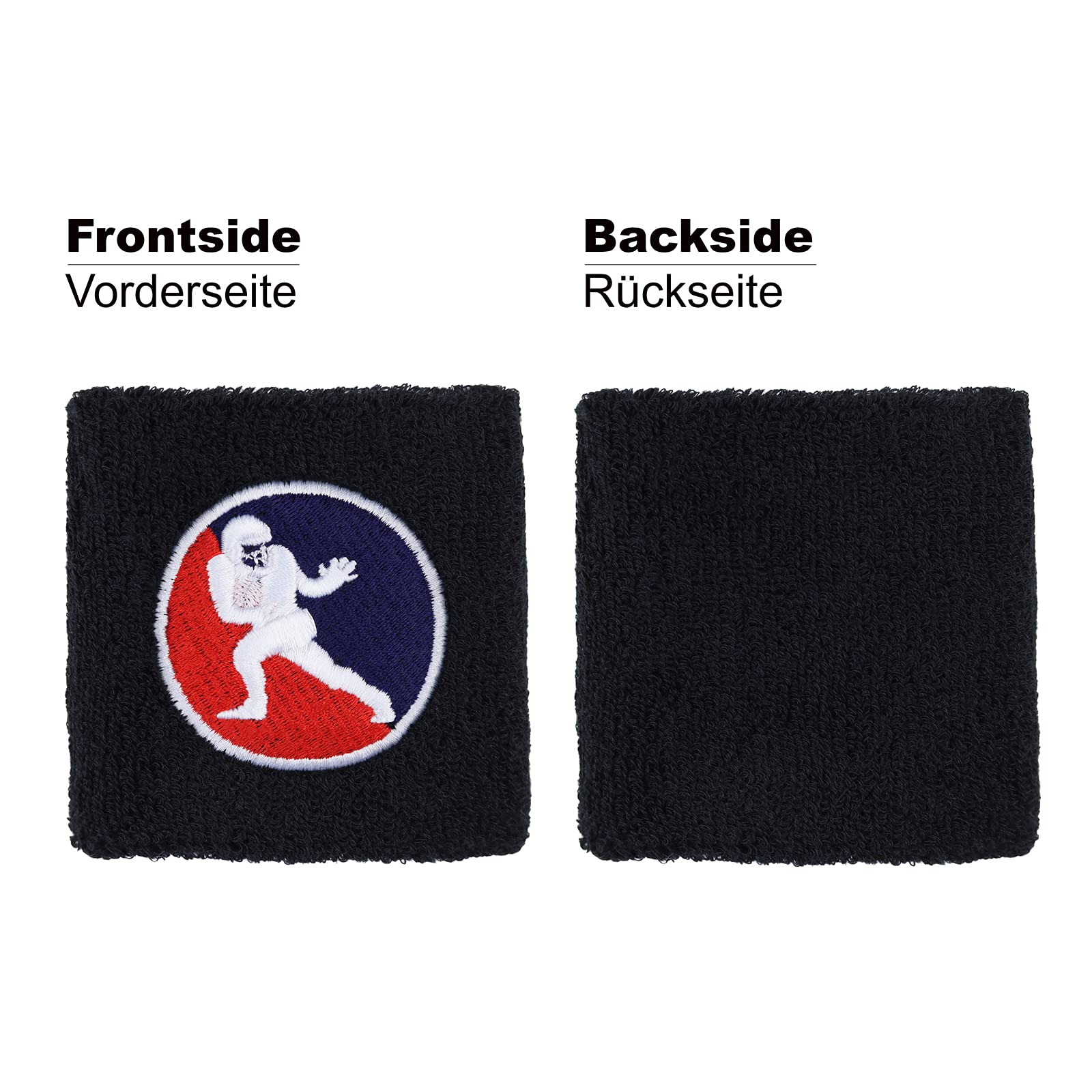 Football opaska przeciwpotowa Exclusive NFL haft opaska przeciwpotowa z haftem i absorbującą frotte, na nadgarstek, czarna opaska fitness na nadgarstek, prezent sportowy, opaska przeciwpotowa