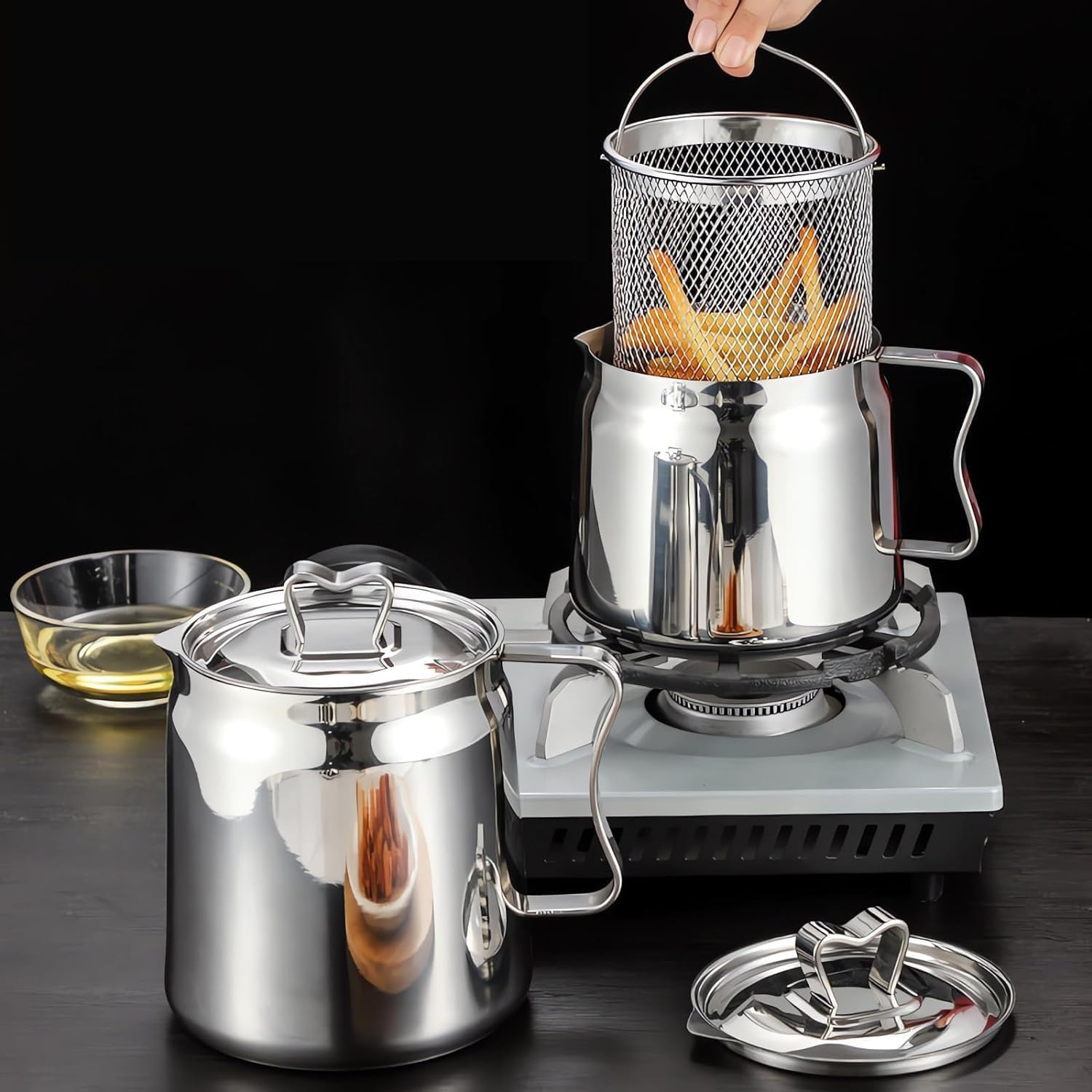Pot Filtre à Huile En Acier Inoxydable 1,7 L - Avec Couvercle Et Filtre Amovible, Pour Stockage Graisse, Huile De Cuisson - Cuisine Maison/Restaurant