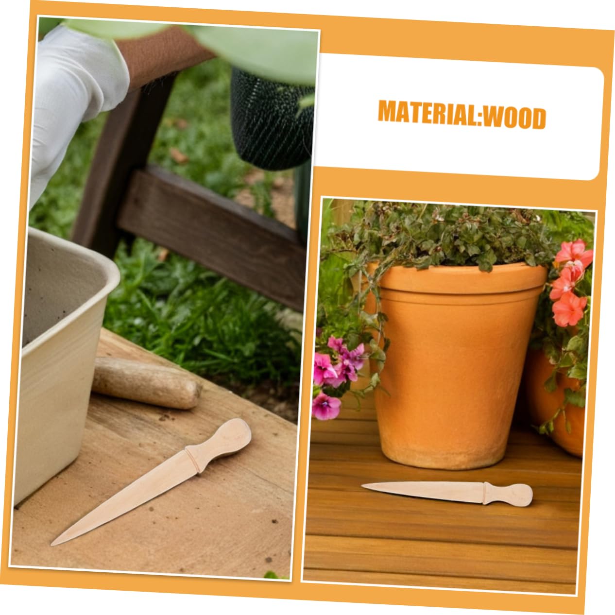 Hemobllo Kit de 6 Herramientas de Plantación de Madera Mango para Jardinería, Excavadora Fácil de Limpiar y Versátil para Plantar y Excavar Tierra