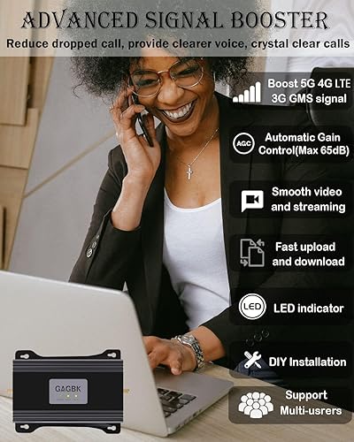 Miniatura 3 de Amplificador de señal de teléfono celular para el hogar y la oficina, amplificador de teléfono celular para todos los operadores estadounidenses