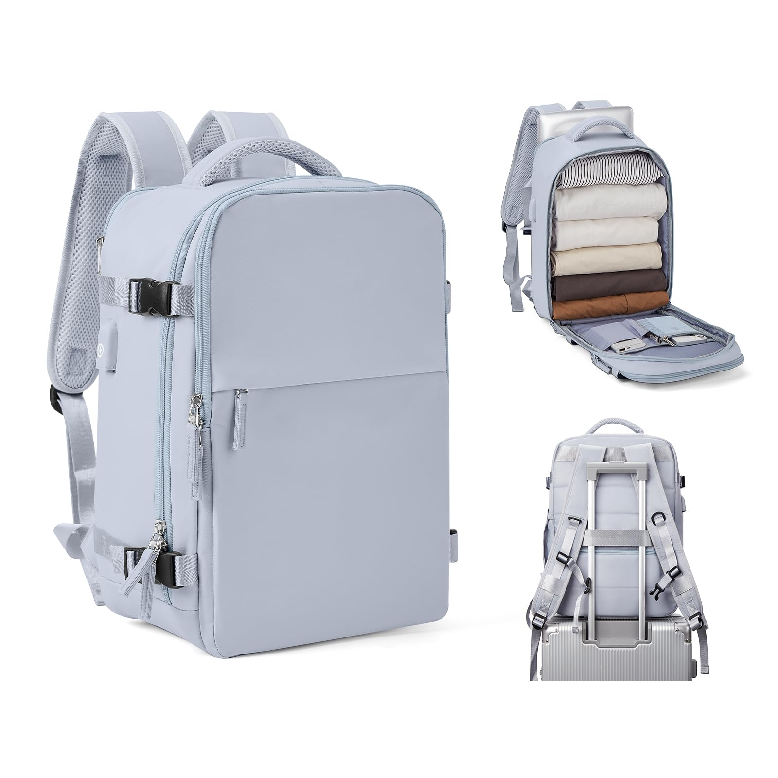 SZSYCN Borse da Cabina per Ryanair 40x20x25 Bagaglio a Mano Easyjet 45x36x20 Zaino Viaggio 40x30x20 Wizzair Zaino da Viaggio aereo Bagaglio a mano Zaino Donna Zaini Casual con scomparto per laptop