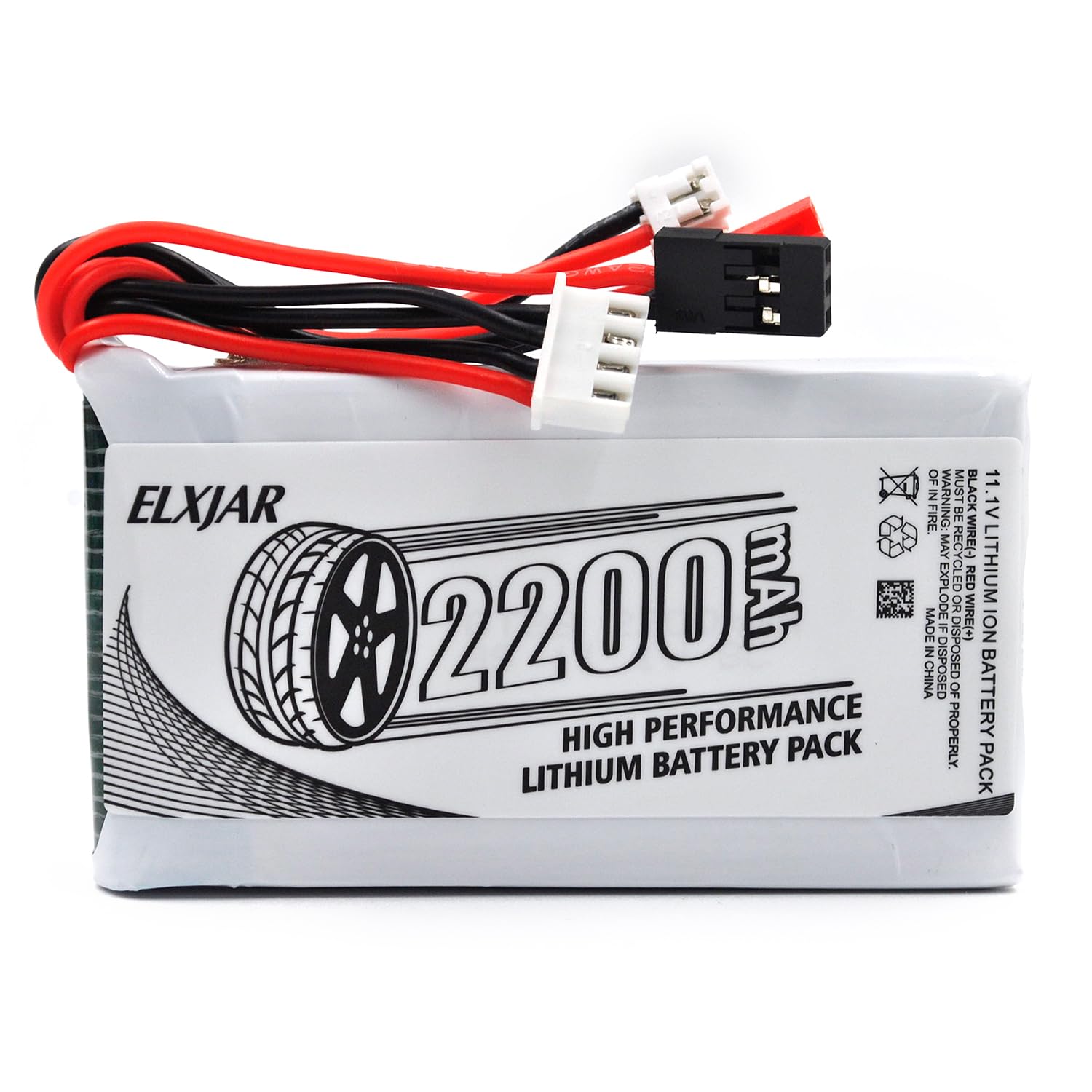 Batterie Li-Po RC 11,1V 2200mAh 3S 8C - Pour émetteurs JR/FUTABA/Flysky FS-TH9X