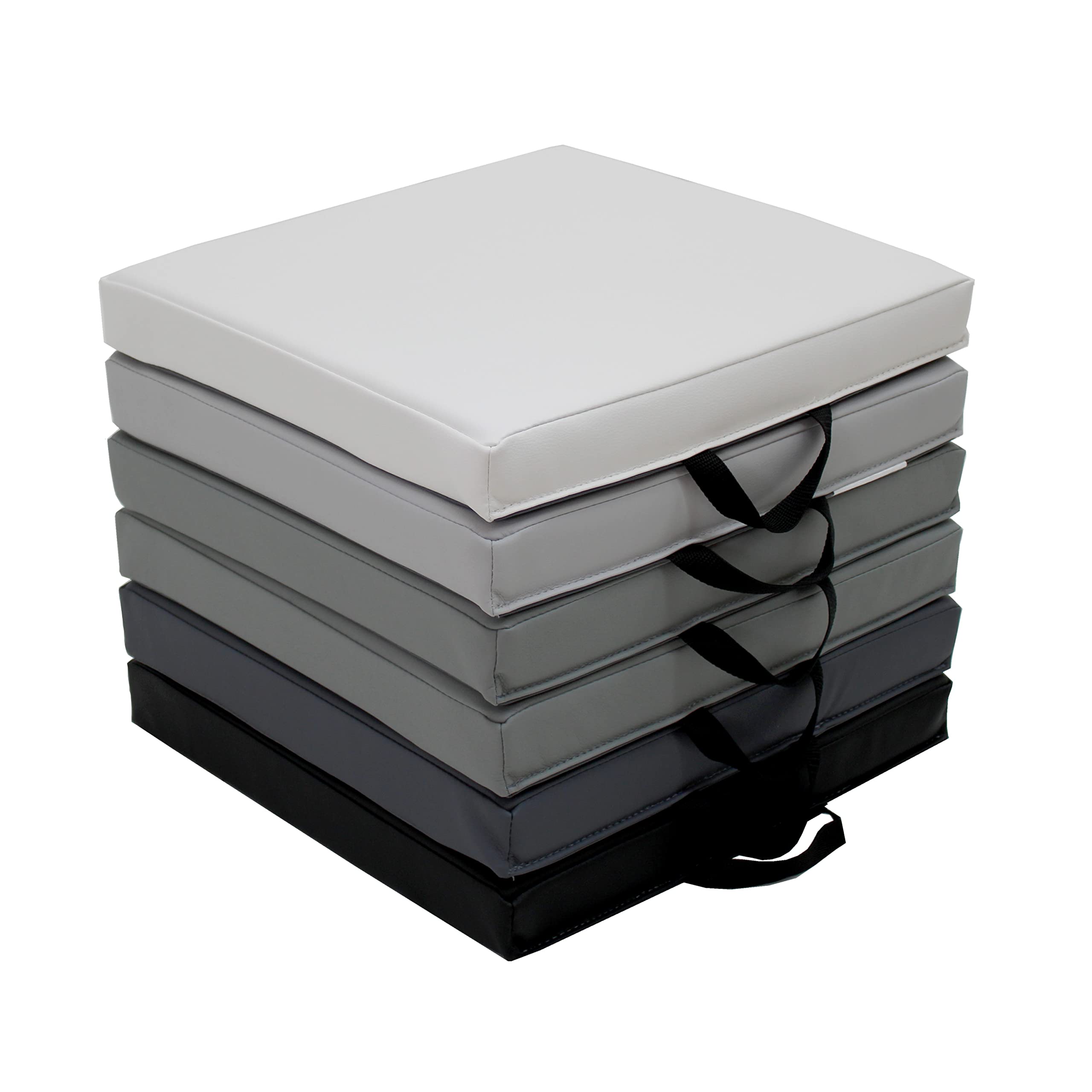 FDP 15 inch Square Classroom Floor Cushions - Gray/Light Gray, 12228-GYLG