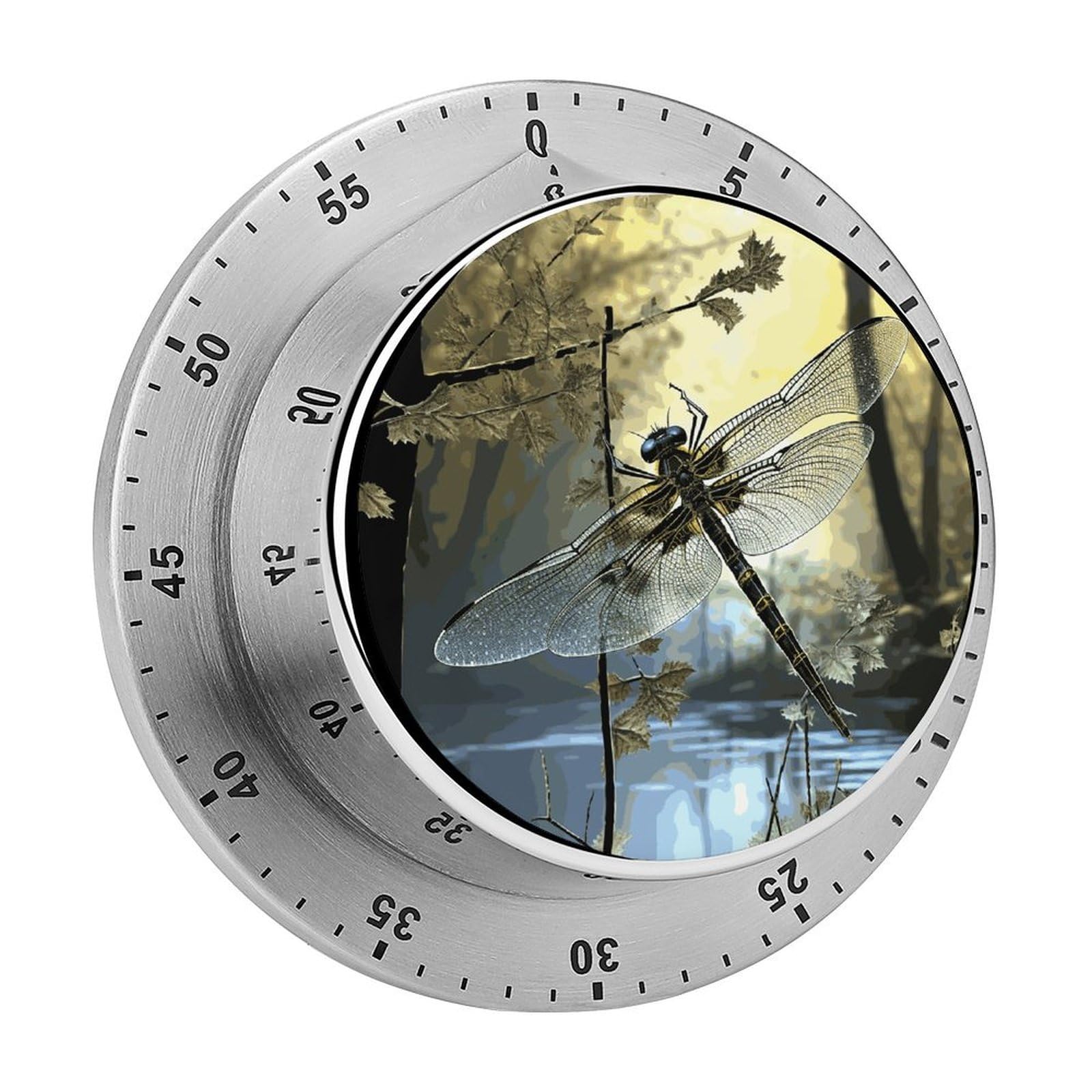Dragonflies Timer Desk Productivity Teacher Supplies Kitchen Magnetic Countdown Mechanical Timer for Cooking, Egg, Teacher, Exercise, Oven.