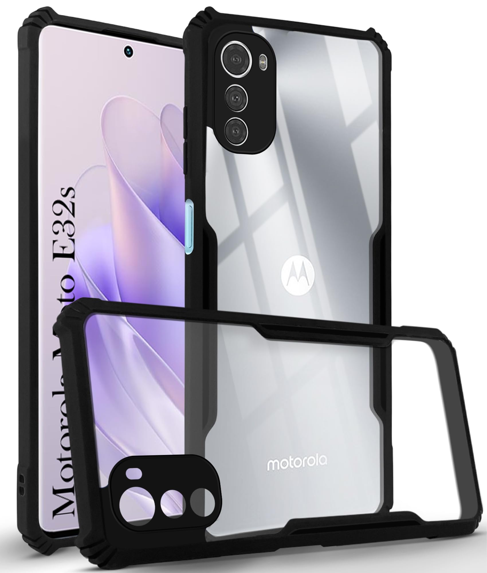 Jkobi Back Cover Case for Motorola Moto E32s (Shockproof with Polycarbonate Clear Panel | Professional Black) (B0CSG3RD4H) Amazon Price History, Amazon Price Tracker