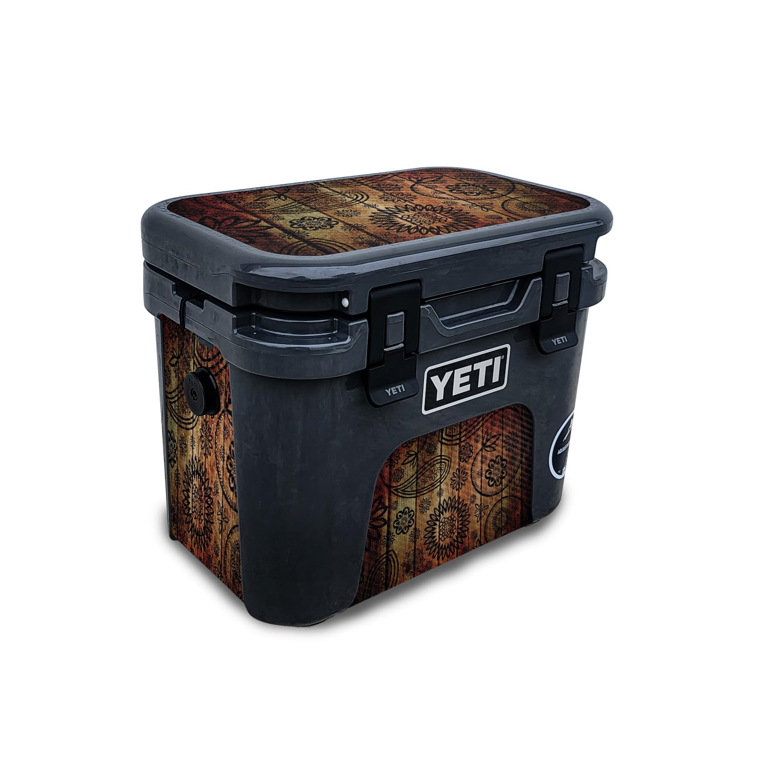 Carbon Fiber Skin Compatible with Yeti Roadie 15 Hard Cooler - Wooden Floral - Premium 3M Vinyl Protective Wrap Decal Cover - Easy to Apply | Crafted in The USA by MightySkins