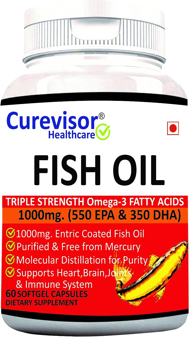 Curevisor Omega 3 Fish Oil (Triple Strength) Softgels with EPA 550 and 35 DHA (1000 mg)-60 (B09G18GBJL) Amazon Price History, Amazon Price Tracker