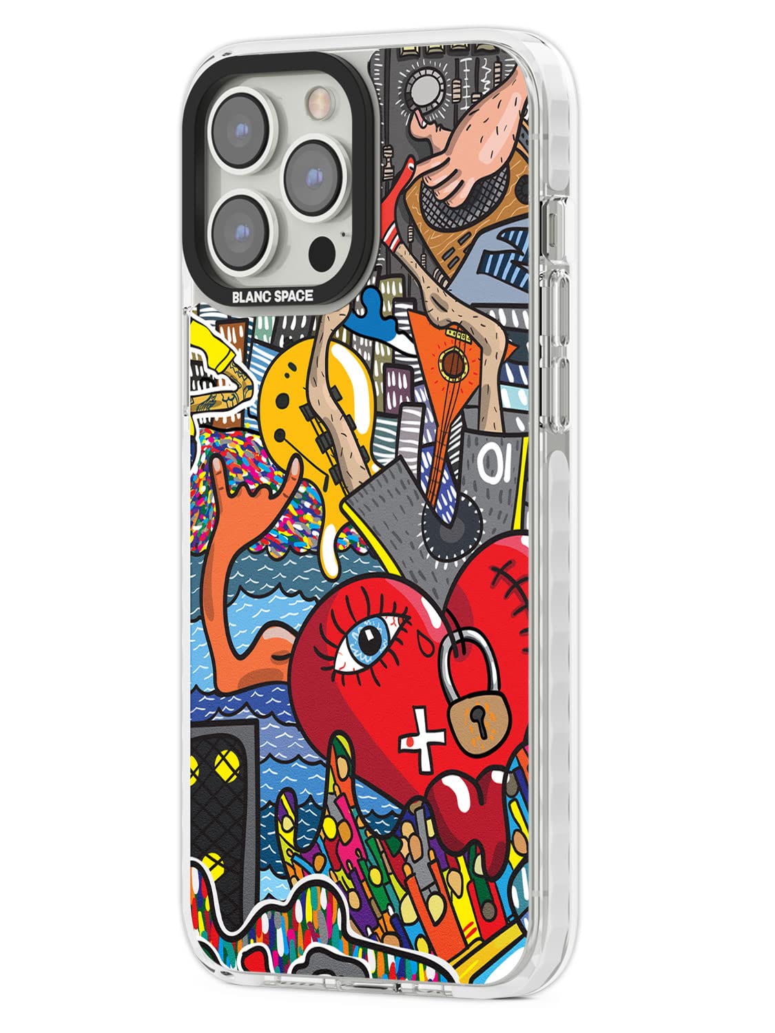 Blanc Space Crowd Tsunami Impact Phone Case for iPhone 14 Pro Max | Dual  Layer Protective TPU Silicone Bumper Pattern Print | Graffiti Art Music  Wall Heart : Amazon.com.be: Electronics