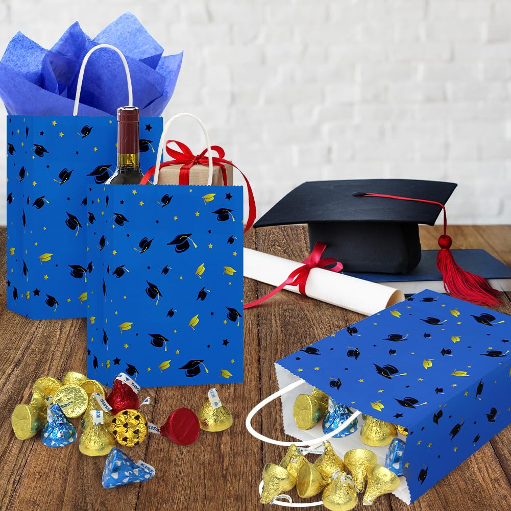 BIZIBAFF Abschluss-Geschenktüte 2025 - Große Papiertüte Mit Seidenpapier Für Schulabschluss Party (33 Cm)