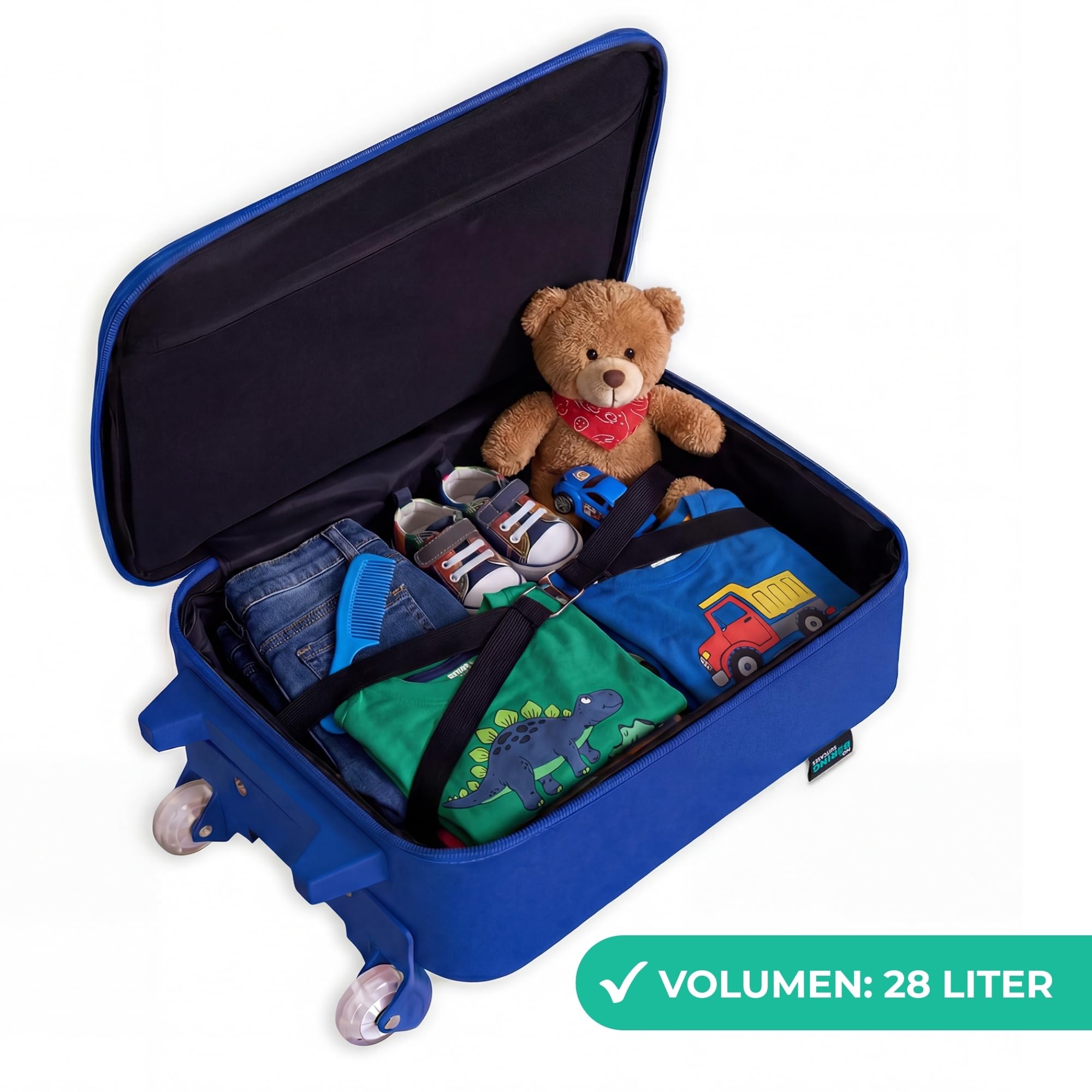 NoBoringSuitcases© Kinderkoffer Blau Klein Personalisiert mit Name