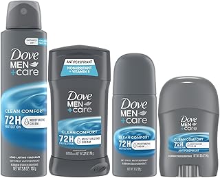 Men + Care Clean Comfort Antiperspirants – Men’s Antiperspirant Spray + Stick, Full and Travel-Size Sets, 72H Protection (4 Piece Set)