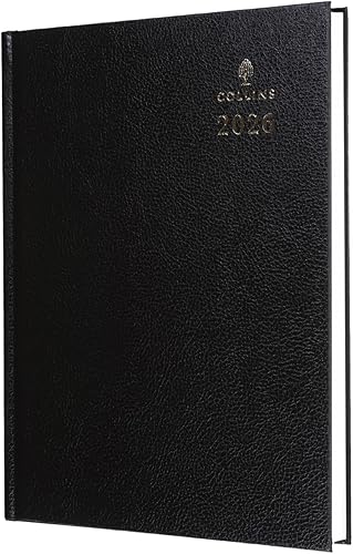 Collins Bureau – Agenda 2026 12 mois, 1 jour par page, couverture rigide A4, noi