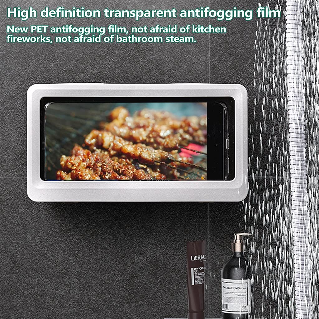Soporte de pared para teléfono móvil de baño, soporte de pared de 6 pulgadas, funda de almacenamiento impermeable para ducha