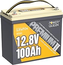 Power Queen Batterie 12V 100Ah MINI LiFePO4, Batterie LiFePO4 en Petite Taille avec 100A Protection BMS et 4000-15000 Cycles Profonds, sans Entretien Parfait pour Camping-Car, Système Solaire, Bateaux
