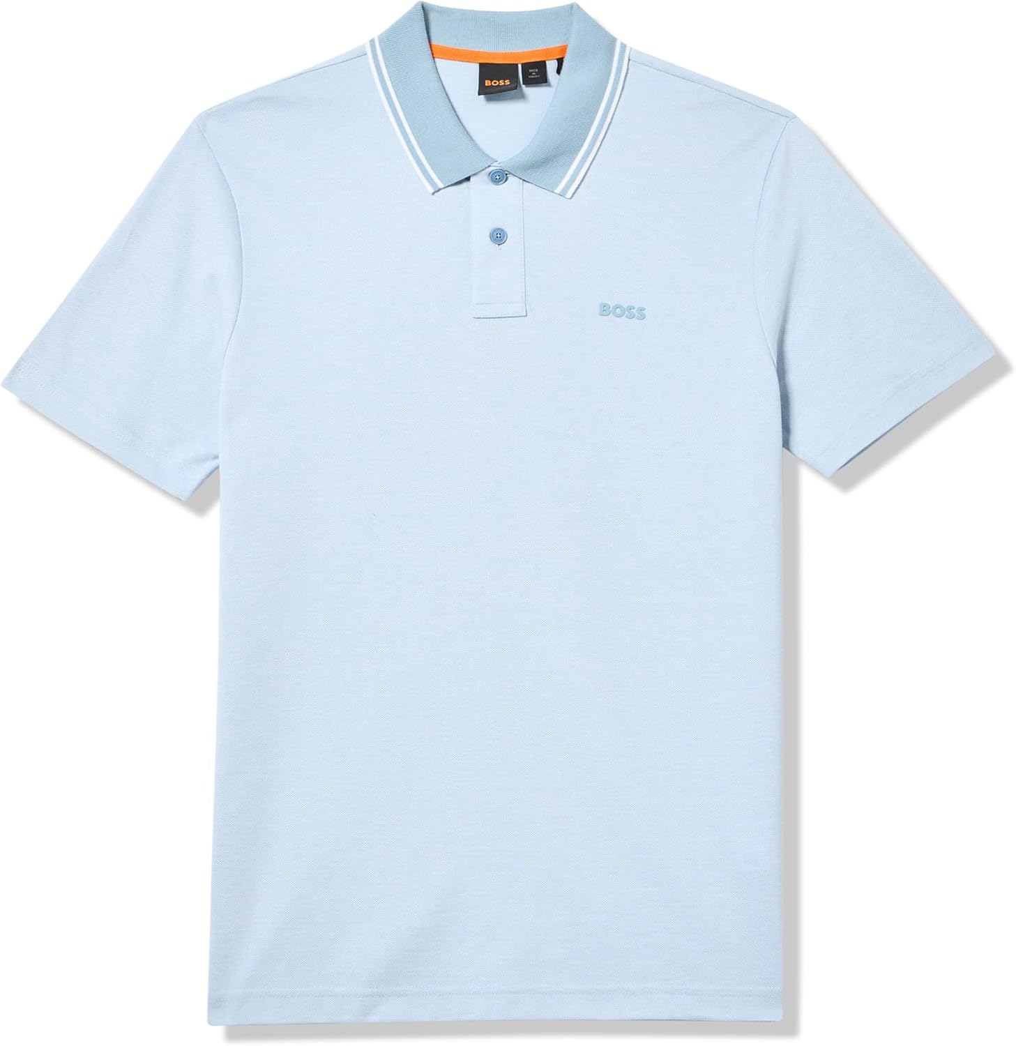 BOSS Mens Square Patch Logo Oxford Polo Shirt