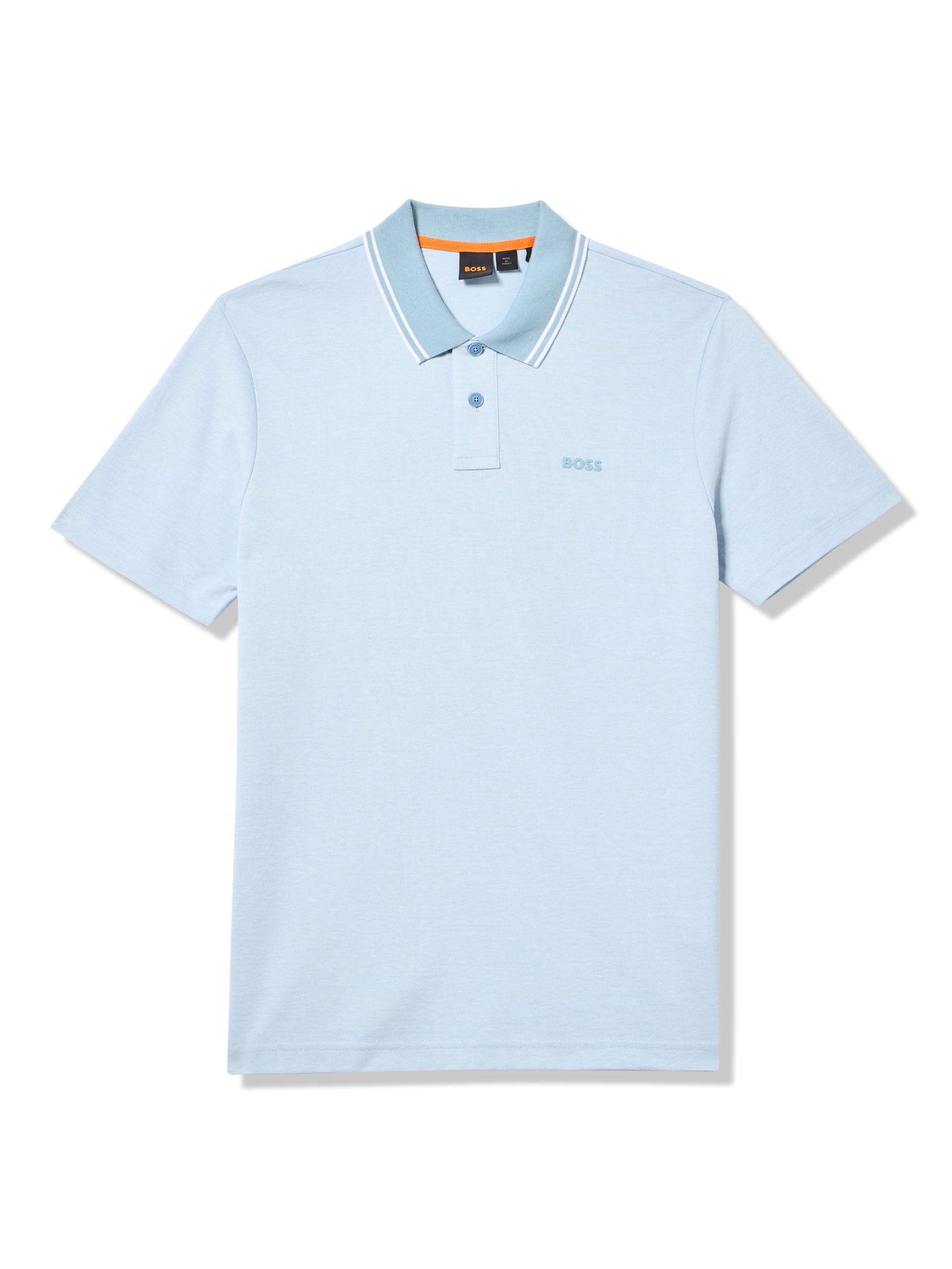 BOSS Mens Square Patch Logo Oxford Polo Shirt