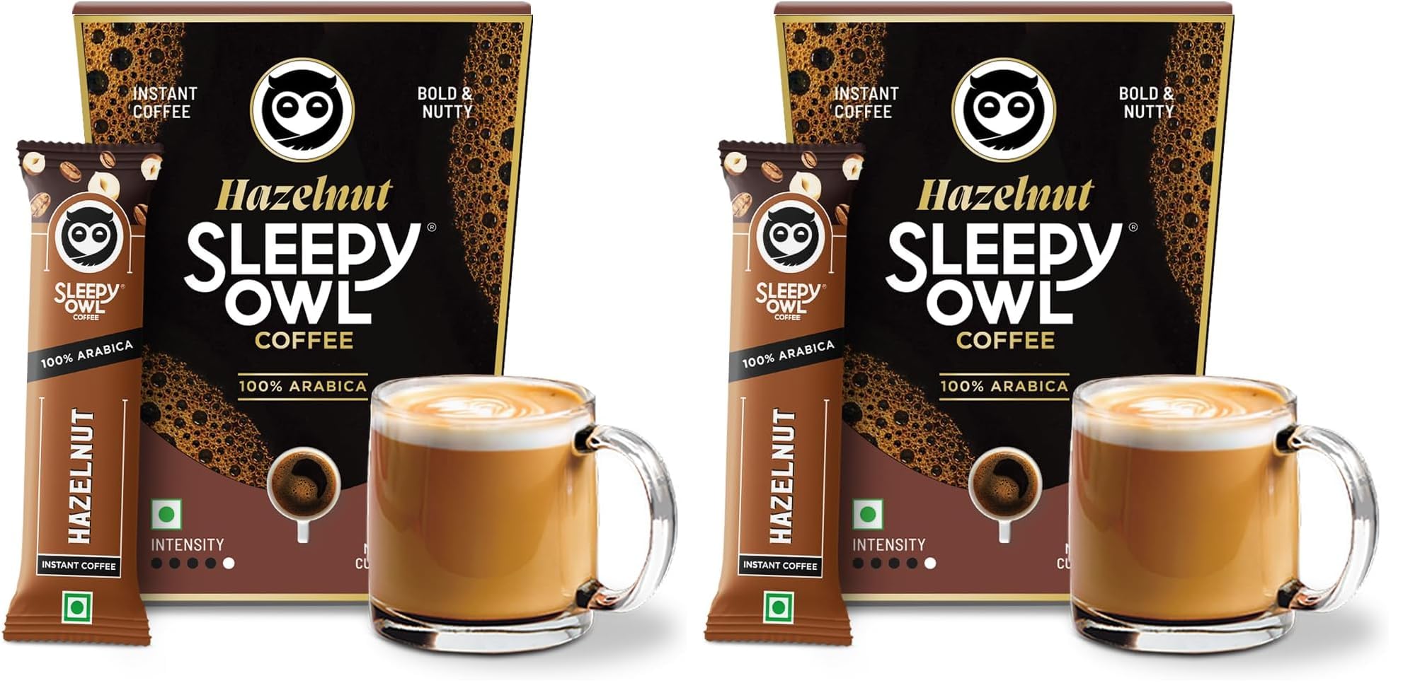 Sleepy Owl Hazelnut Freeze Dried Coffee Sachets | 20g - Pack of 20 x 2g Instant Coffee Powder Sachets | 100% Arabica Beans | Aromatic Coffee Pouch | Rich & Smooth | Easy to Use & Carry-image-24