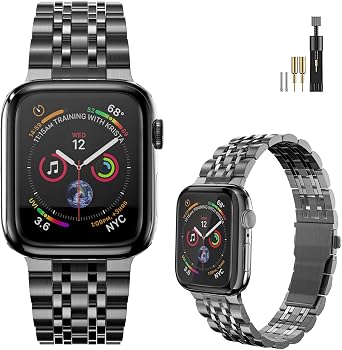 Luxury Apple Watch Bands for Apple Watch Series 7 Apple Watch 6/5/4/3/2/1/SE, Upgraded Stainless Steel Metal Watch Band for Apple Watch Band 38/40/41/42/44/45mmGrey,42/44/45mm