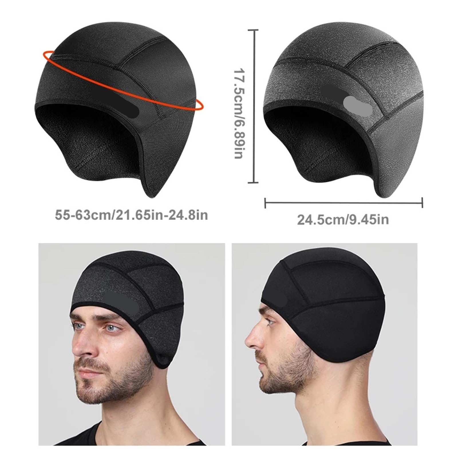 2 pezzi for bicicletta da equitazione invernale traspirante ad asciugatura rapida for bici strada berretto assorbente for casco ciclismo per Ciclismo(Gray)