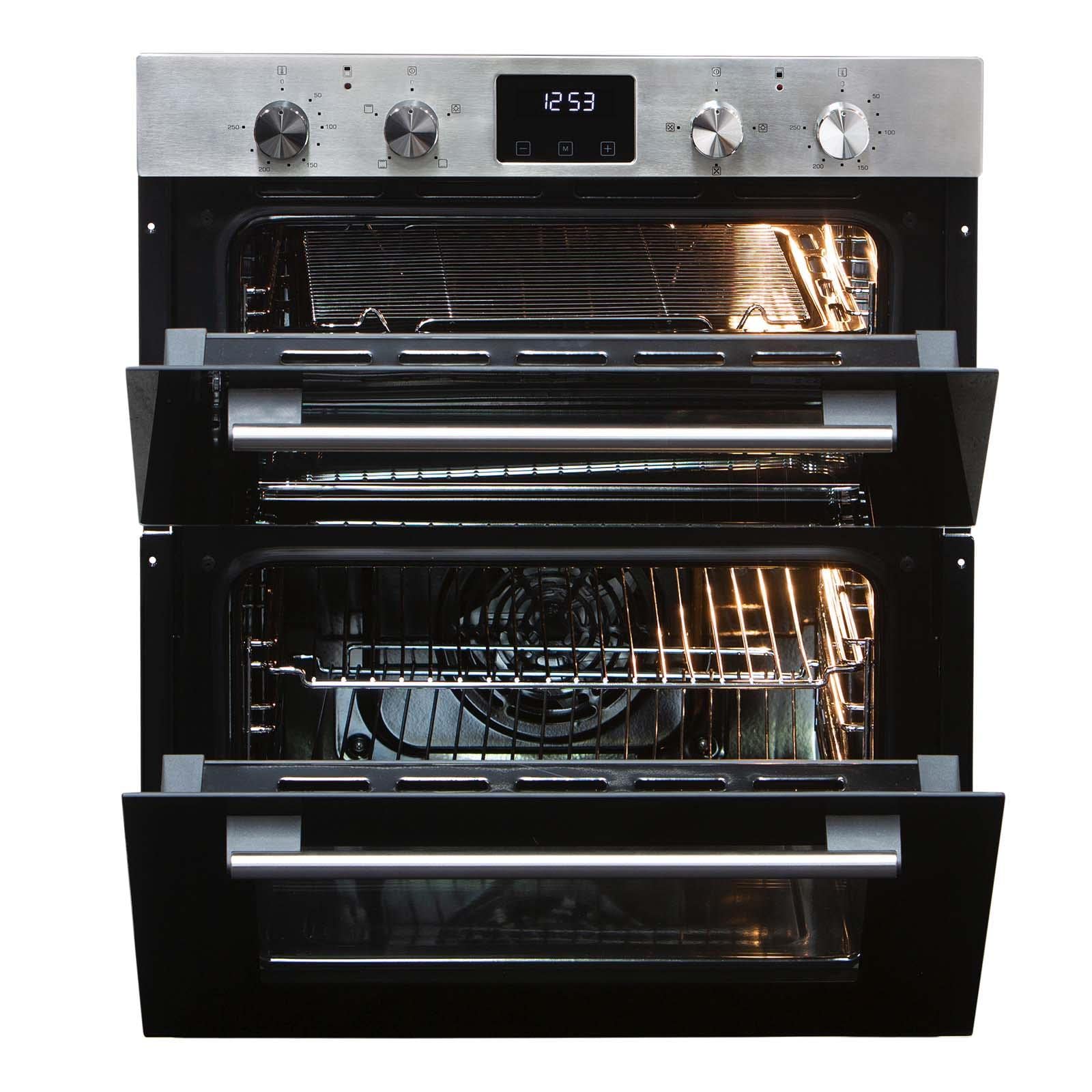 SIA 60cm DO111SS Stainless Steel Double Electric Fan Oven & 70cm SSG701SS 5 Burner Gas Hob With Cast Iron Pan Stands — view 7