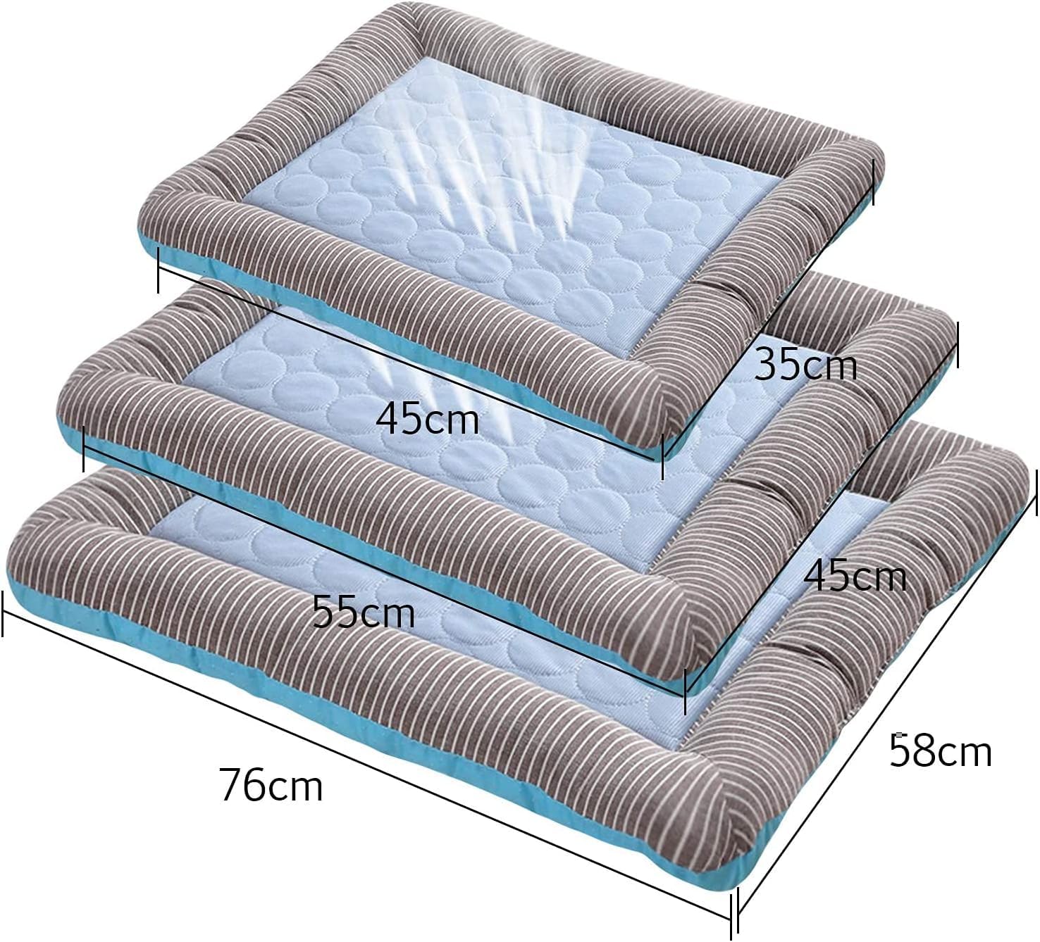 Cama para perros,Estera fría,Estera para perros, Almohadilla de refrigeración for perros, gatos, cachorros, gatitos, alfombrilla fresca, manta for mascotas, Material de seda helada, suave for rosa, az