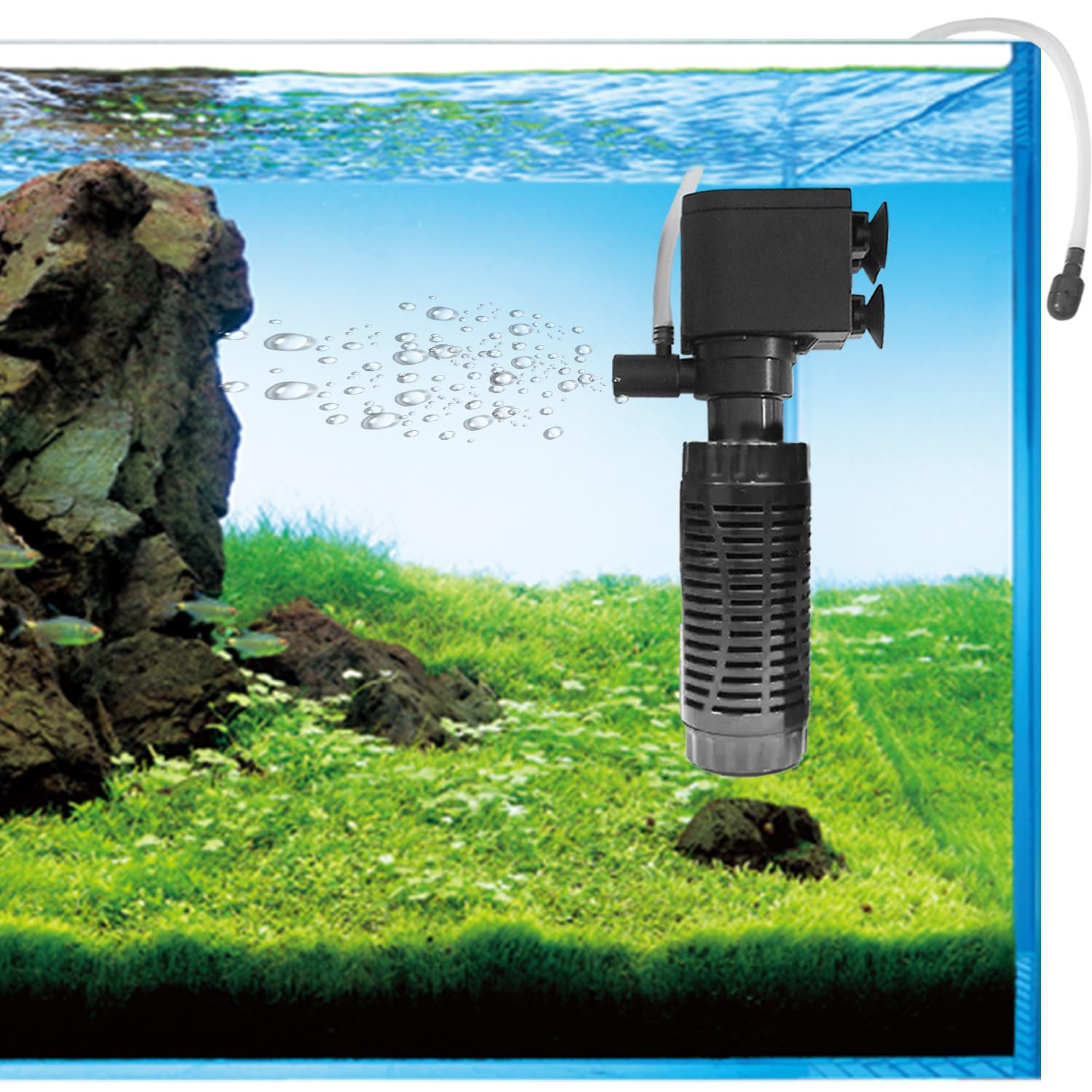 Jainsons Pet Products SOBO WP-1050F 3-in-1 Oxygen Filtration System Powerful Pump Fish Tank Aquarium Internal Filter 4 Watt | Max Flow 400L/Hr