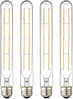 XININSUN T10 Led Bulb, 8.9 Inch Long Tubular Led Light Bulbs, 80Watt Equivalent, 800lm, Dimmable, Clear Glass, E26 8W LED Edison Tube Lamp Bulb,4 Pack. (Soft White-3000K)