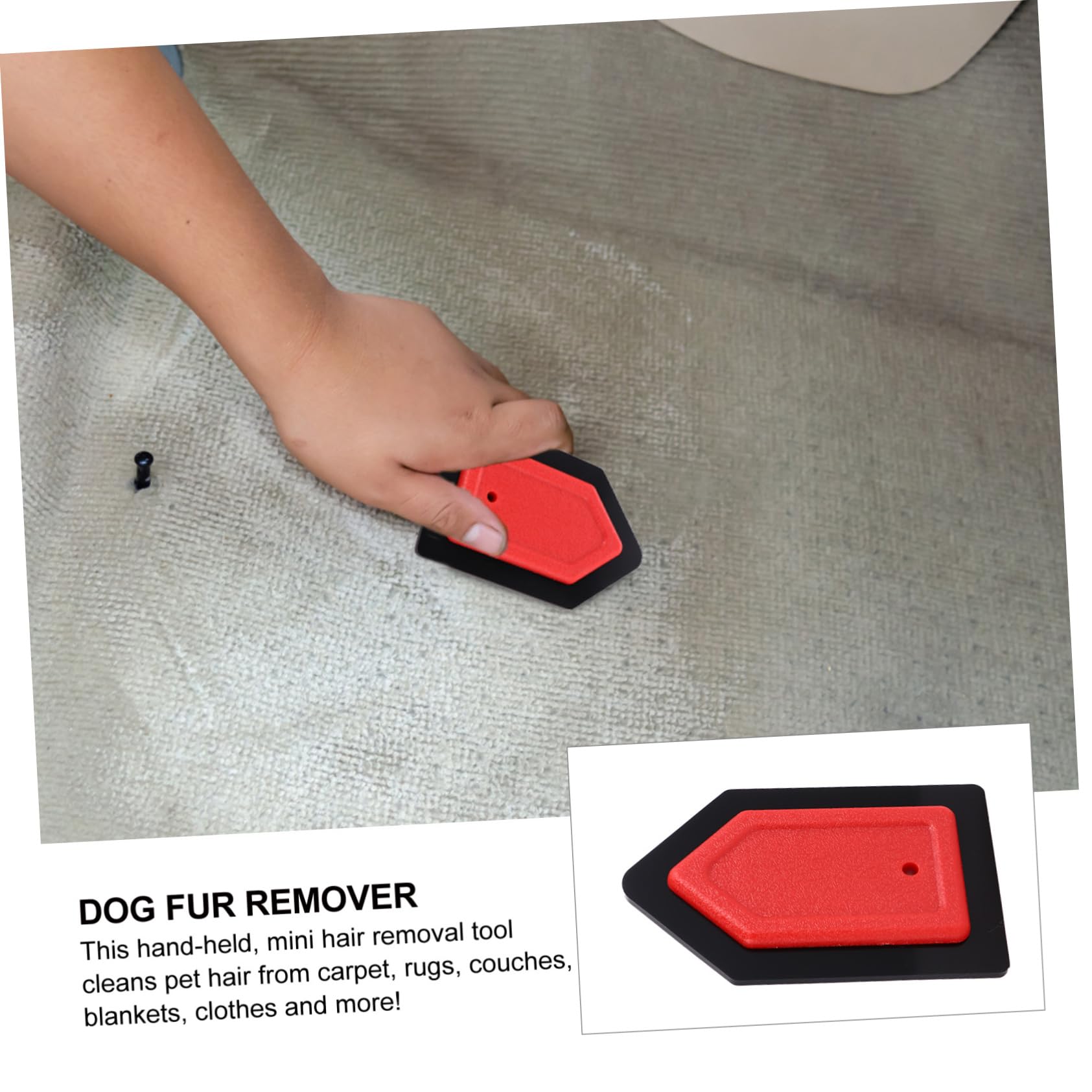 VICASKY Pet Hair Reusable Catcher for Couch Car Clothes Compact Lightweight Design Material Dog Cat Hair Cleaning Tool Red