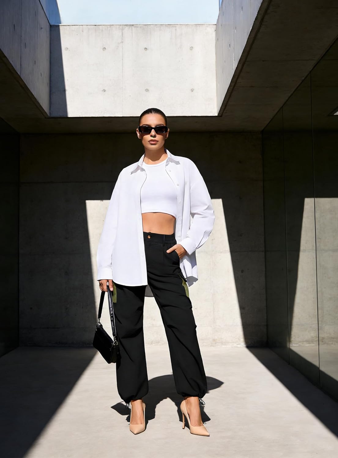 Cargo Pants Women Summer 2026 - Contrast Pockets Lightweight Travel Hiking Drawstring Casual Streetwear Trousers - Image 5