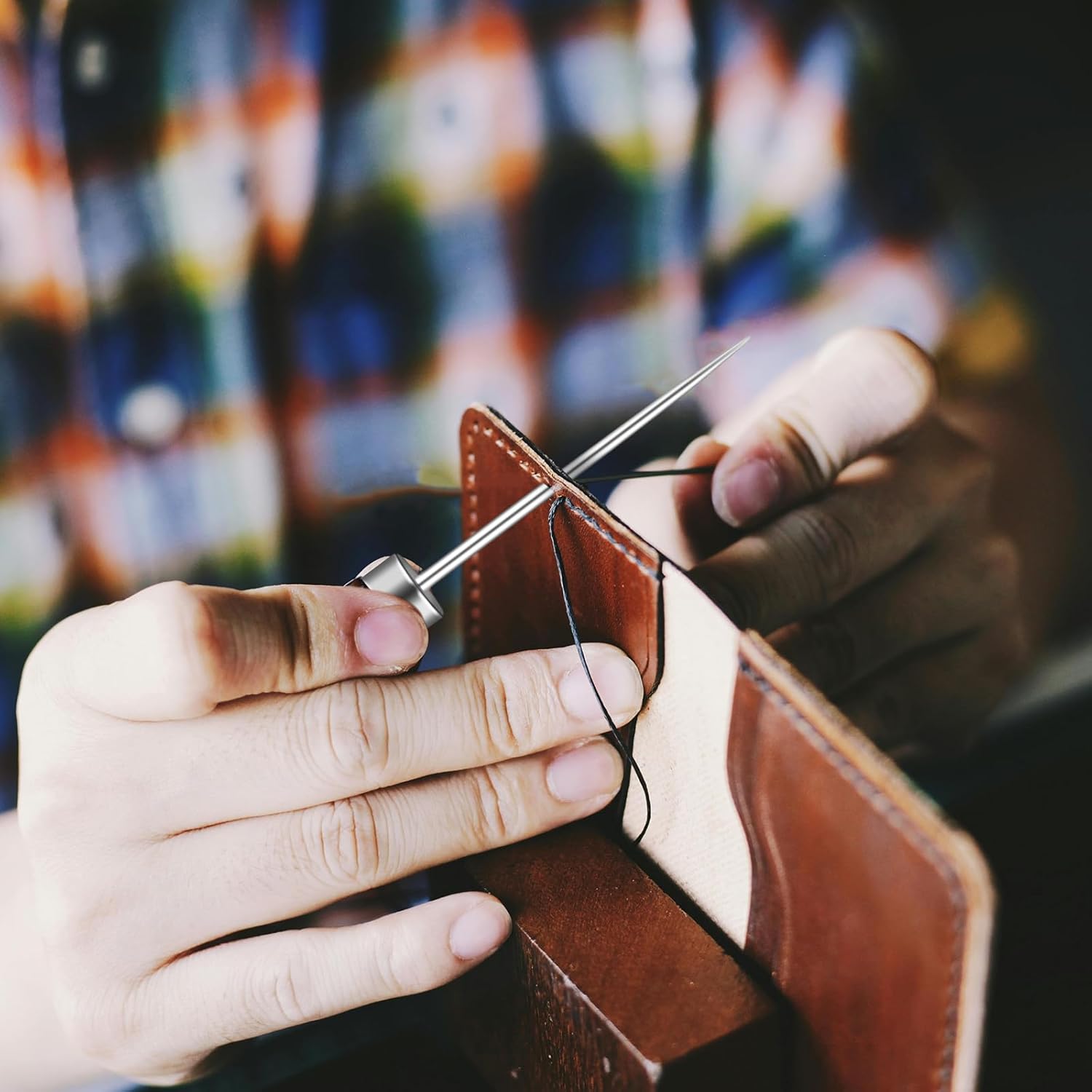 6 PCS Awl Tool Set, Leather Punch Stitching Marking Awl Tool, Gourd Shape Handle Punch Tool for Leather Sewing, Marking, Crafts Wood, Shoe Repair - Image 5