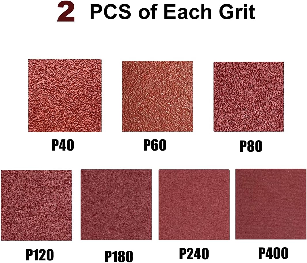14 Pack Sanding Belt 2x48 Belt Sandpaper, 2 Each of 40 60 80 120 180 240 400 Grit Aluminum Oxide Sanding Belts for 2 X 48 Inch Belt Sander
