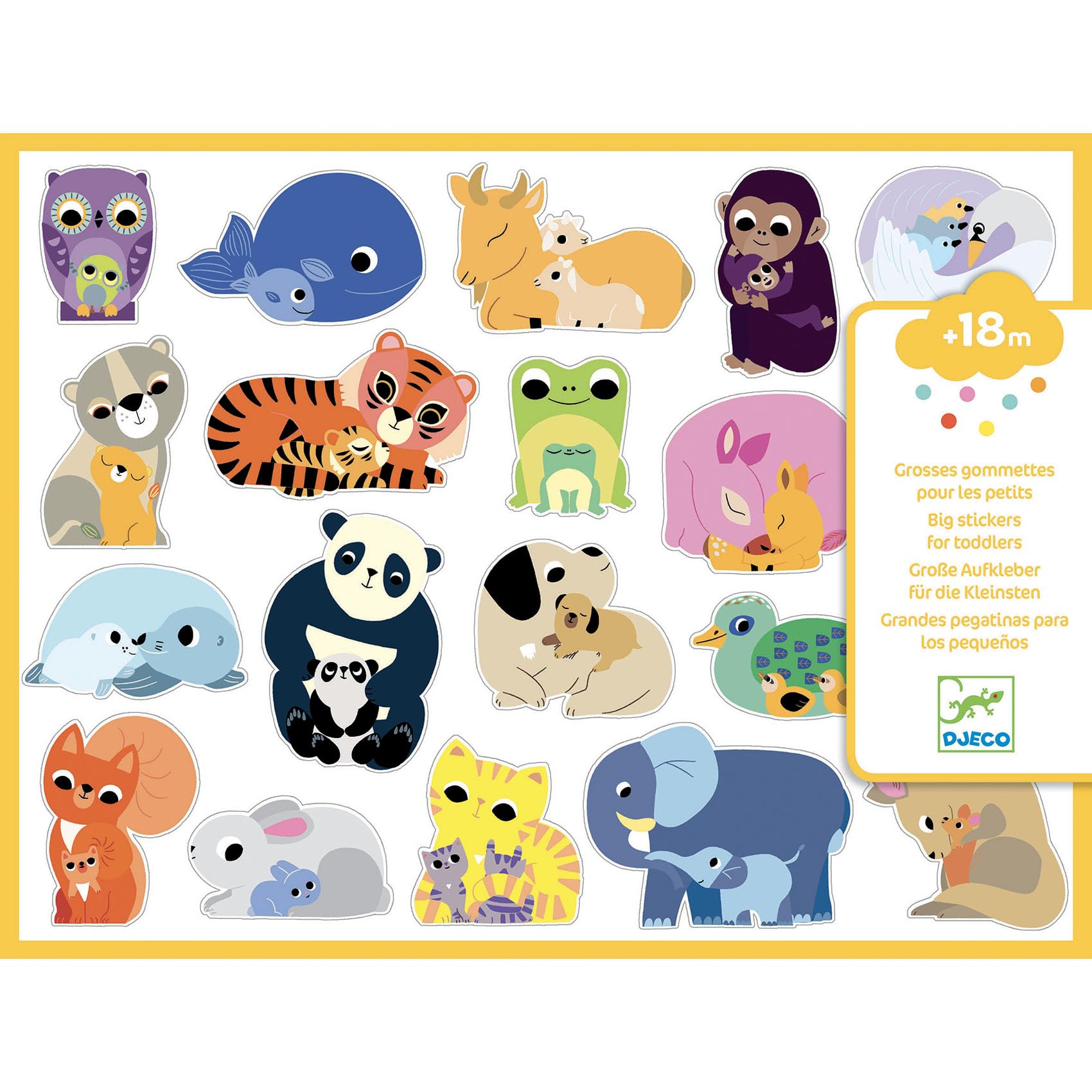 Djeco Crea con gli Adesivi, Animali unisex (bambini