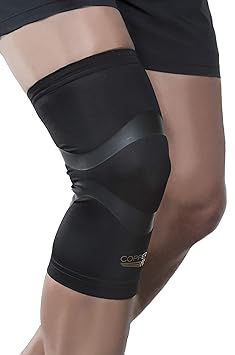 Copper Fit Pro Series Performance Compression Knee Sleeve, Black with Copper Trim, X-Large - image, photos