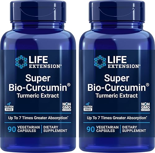 Life Extension Super Bio-Curcumina Extracto de cúrcuma 400 mg, 90 cápsulas vegetales (paquete de 2)  Cápsula vegetariana  Sin OMG  Altamente