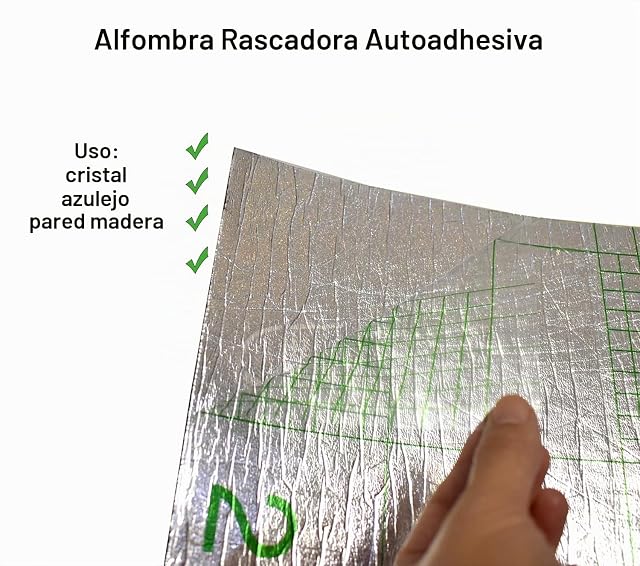 Foto 2 de 7 de MIAOGE Tapete autoadhesivo recortable de 78.7 x 15.7 pulgadas, tapete rascador para gatos