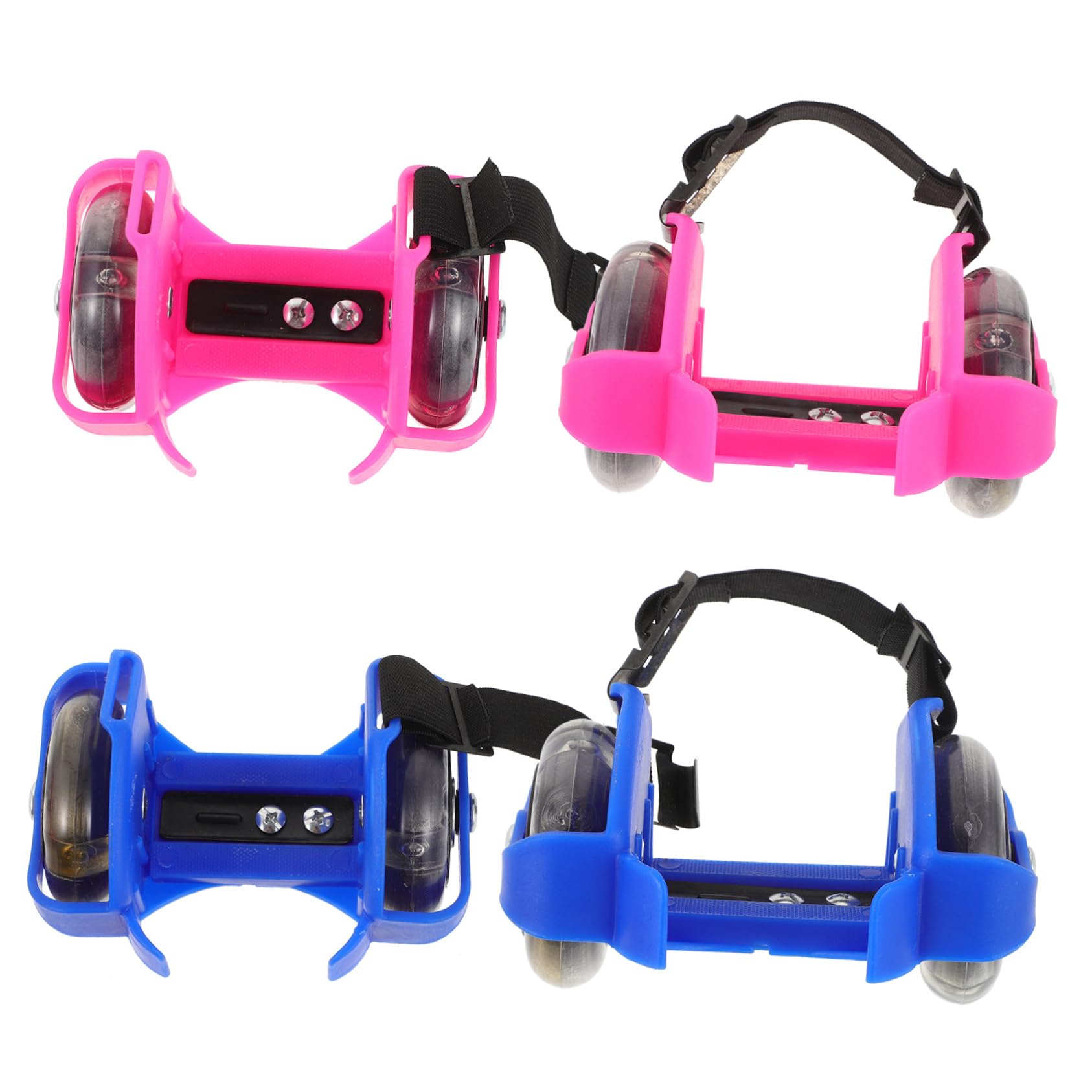 ifundom 2 Pares de Patines Ajustables Cómodos y Resistentes de PVC Ruedas Luminosas para Niños y Adultos para Exteriores