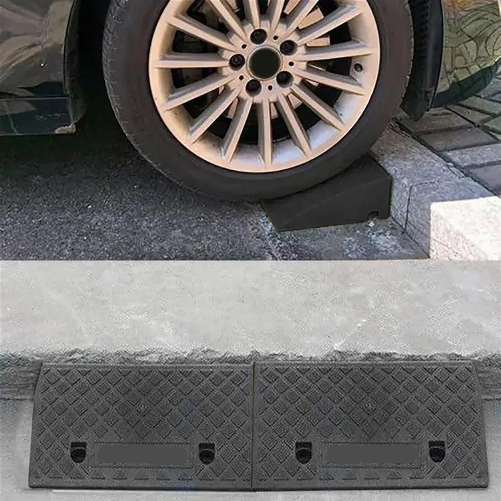 Genérico Rampa de plástico Ligera y Resistente para Acceso a entradas de vehículos y sillas de Ruedas: solución de Movilidad Duradera para Puertas, vehículos y Equipos; transición Segura y Sencilla.