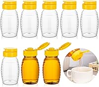 AYZTKUX 8 Pack 5oz Refillable Honey Squeeze Bottles - Leak-Proof Flip-Top Caps, Easy Squeeze Plastic Containers for Honey, Syrups & Sauces