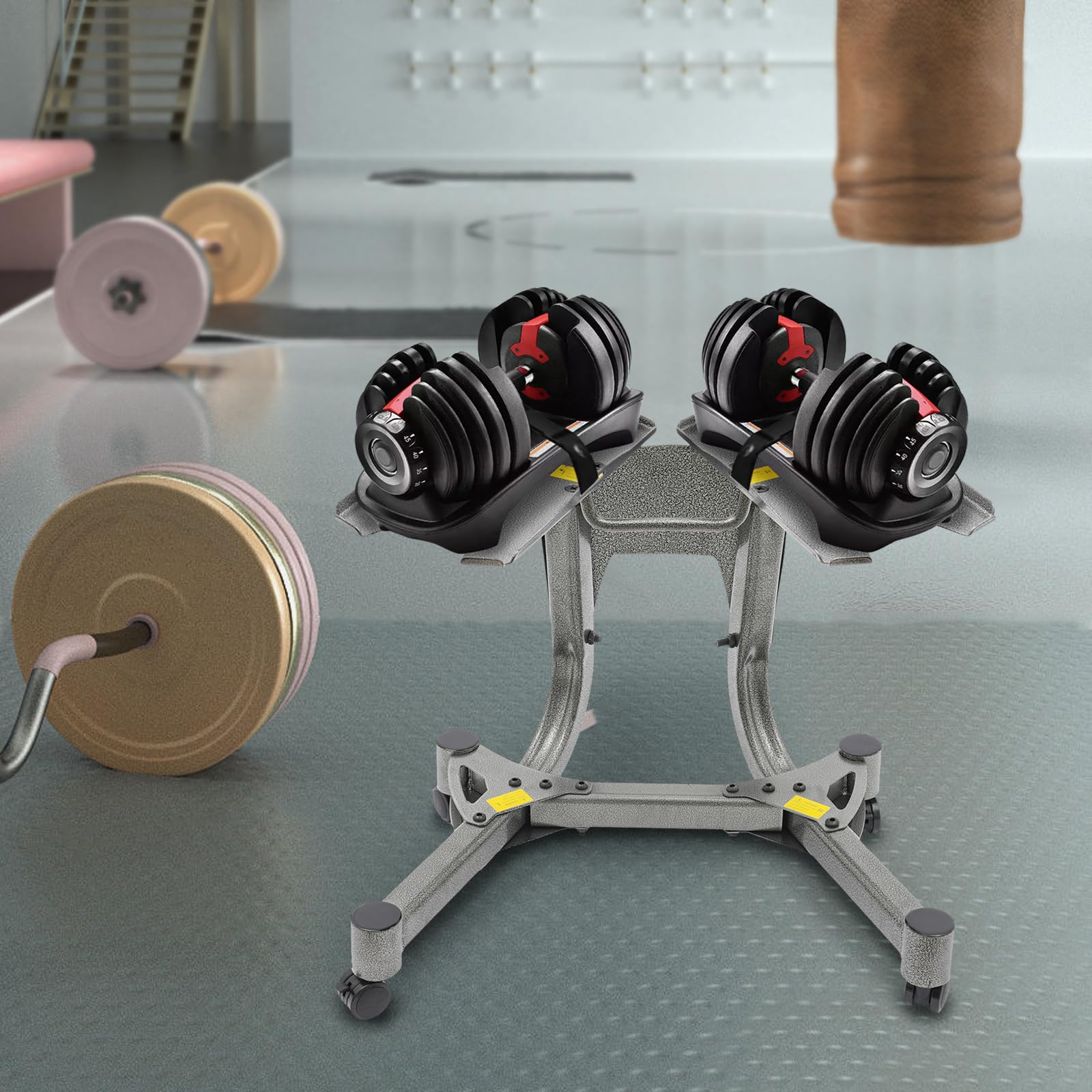 Support Haltères Réglable En Fer - Rangement Salle De Sport Maison Charge 100kg
