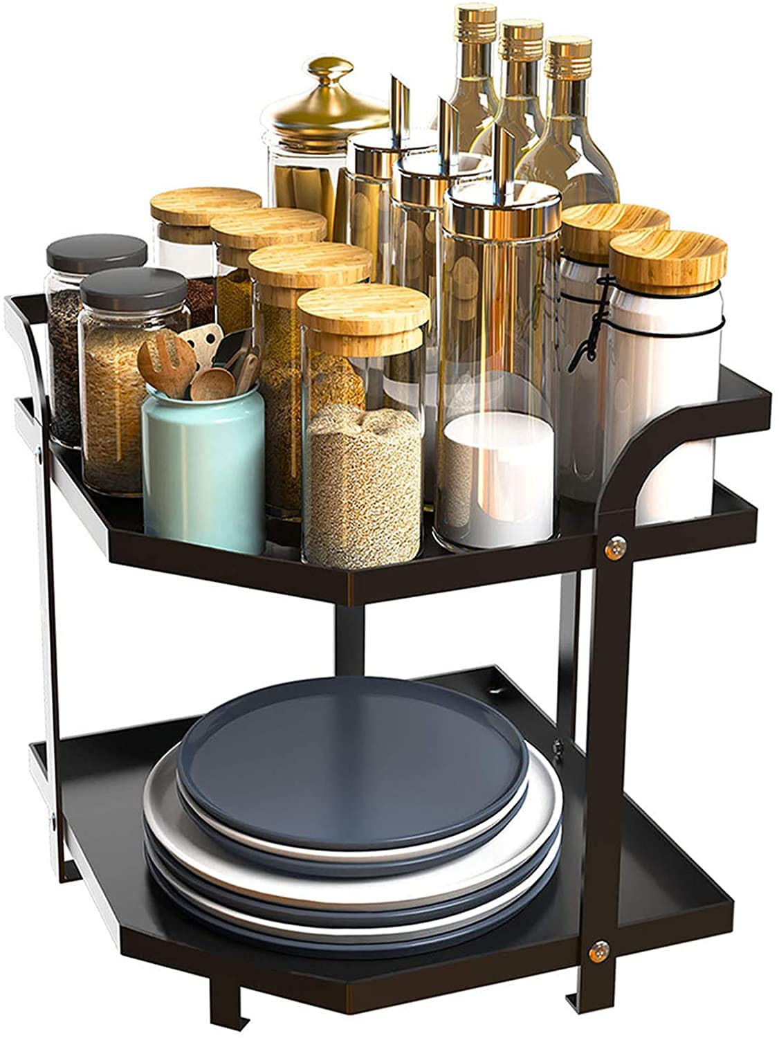 Buy SKY MORE Heavy Duty 2Tier Kitchen Counter Spice Rack Corner Shelf Pantry