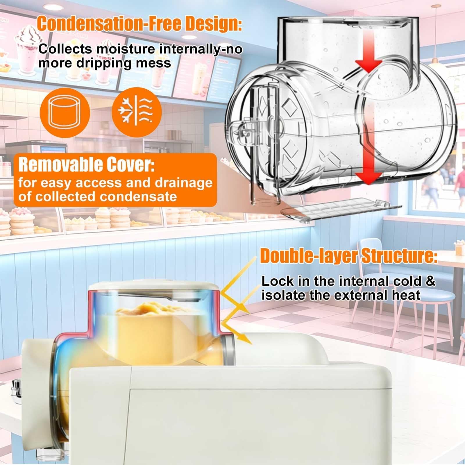 Máquina para hacer helados de 185 W, máquina de bebidas congeladas de 2 litros con 5 programas, pantalla LED y limpieza automática, no necesita hielo para batidos, batidos, cócteles