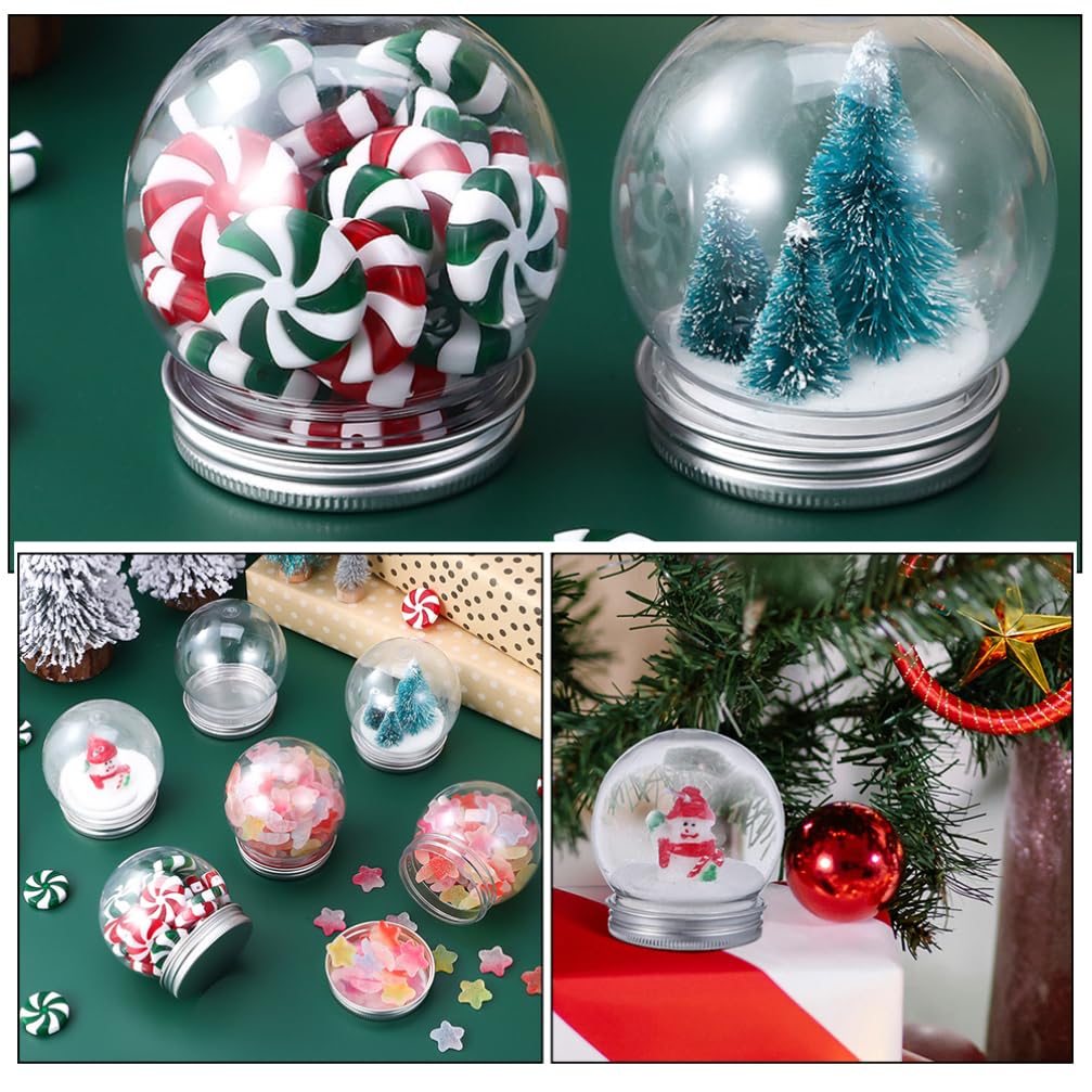 Veemoon 16piezas Decorative Water Globe De Botellas De Transparentes para Manualidades Navideñas Rellenables y Portátiles Tapa
