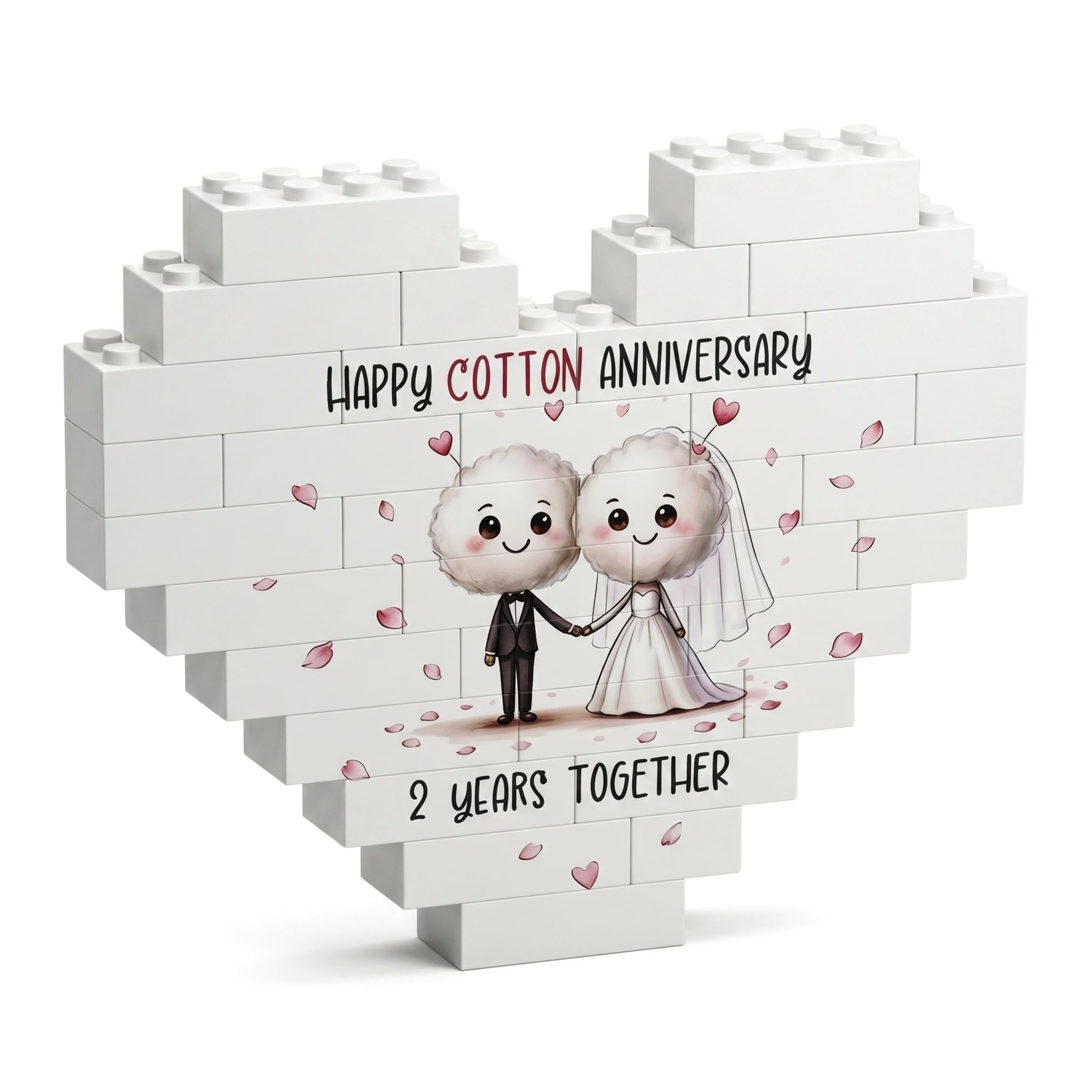 Present for Him, Valentines Gift for Him, Heart Building Block, Funny Gift for Boyfriend Husband, Unique I Love You Present for Her Wife โ image 1