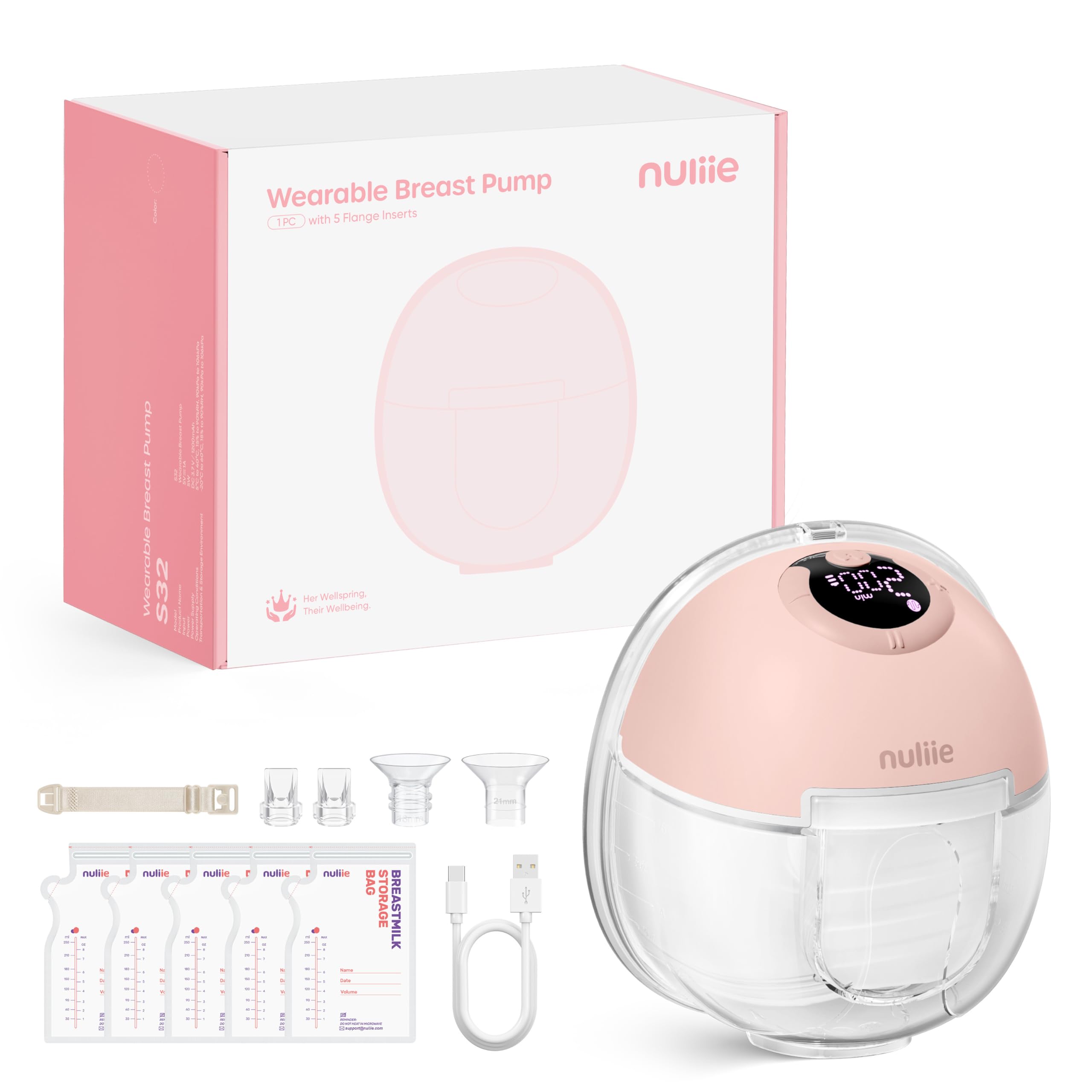 Nuliie Tiralatte Elettrico Portatile, Confezione Da 2 Unità, Colore Viola, Comodo E Facile Da Usare