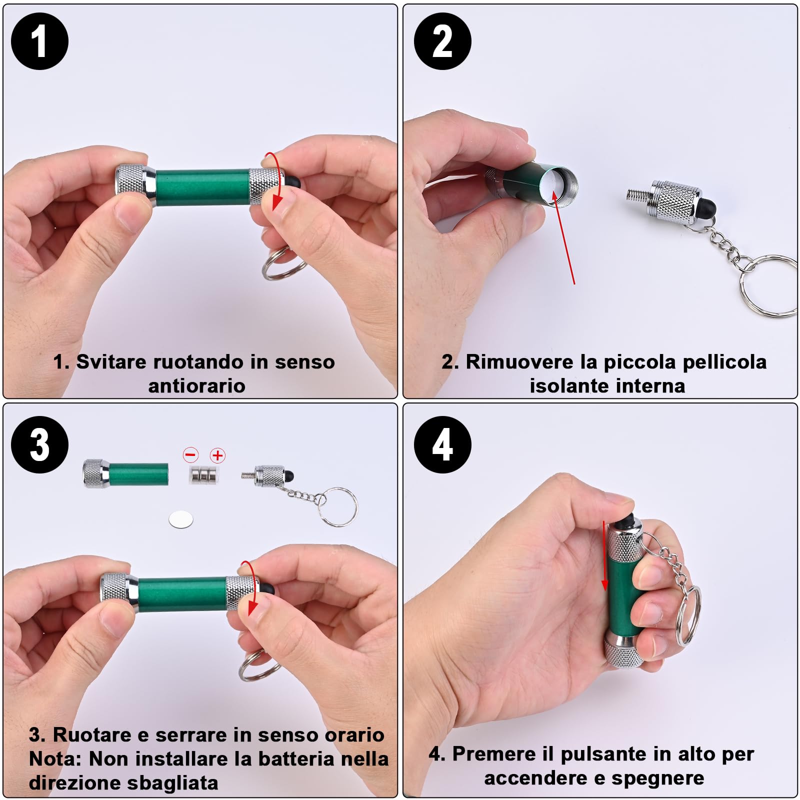 GODLGE 12 Mini Torce LED Portachiavi Bambini, Torce Elettrica Portatile Campeggio Escursioni Caccia Zaino In Spalla Pesca Gadget Compleanno Bambini