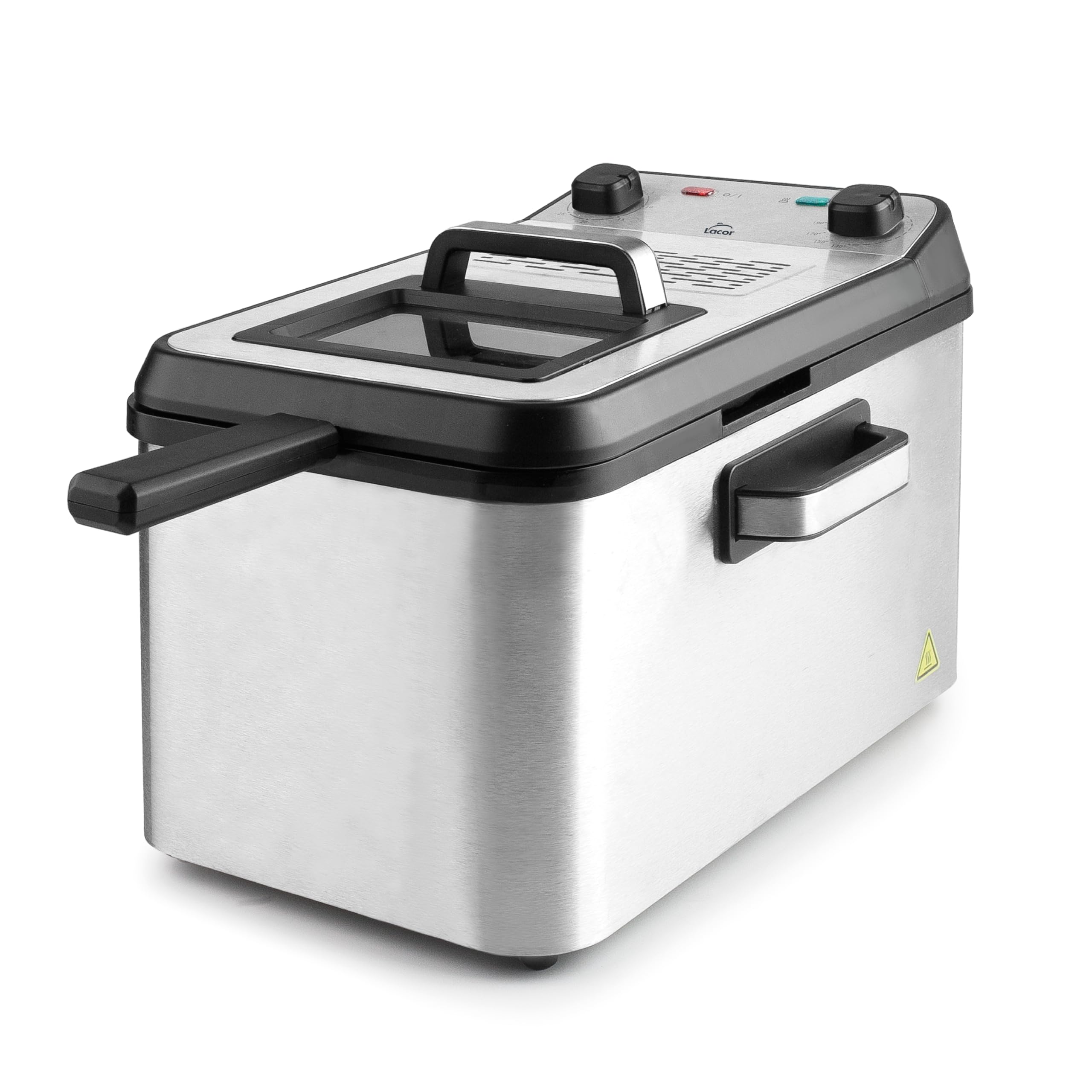 Lacor 69447 - Freidora Eléctrica Intact, Acero Inoxidable, Alta Potencia | En acero inoxidable, frituras crujientes y homogéneas; con 4,2 L de capacidad, versátil para tus preparaciones del día a día