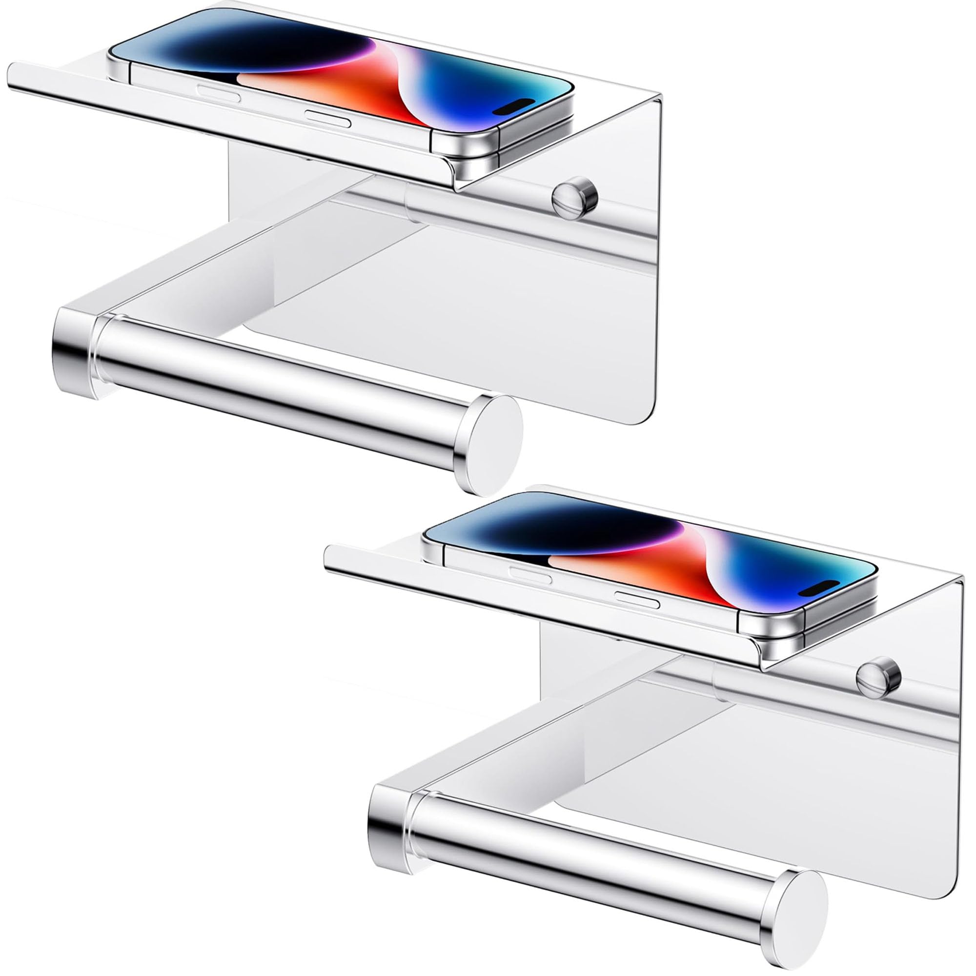 FORIOUS Toilet Paper Holder with Shelf, Adhesive or Screw, Commercial — Amazon image 14