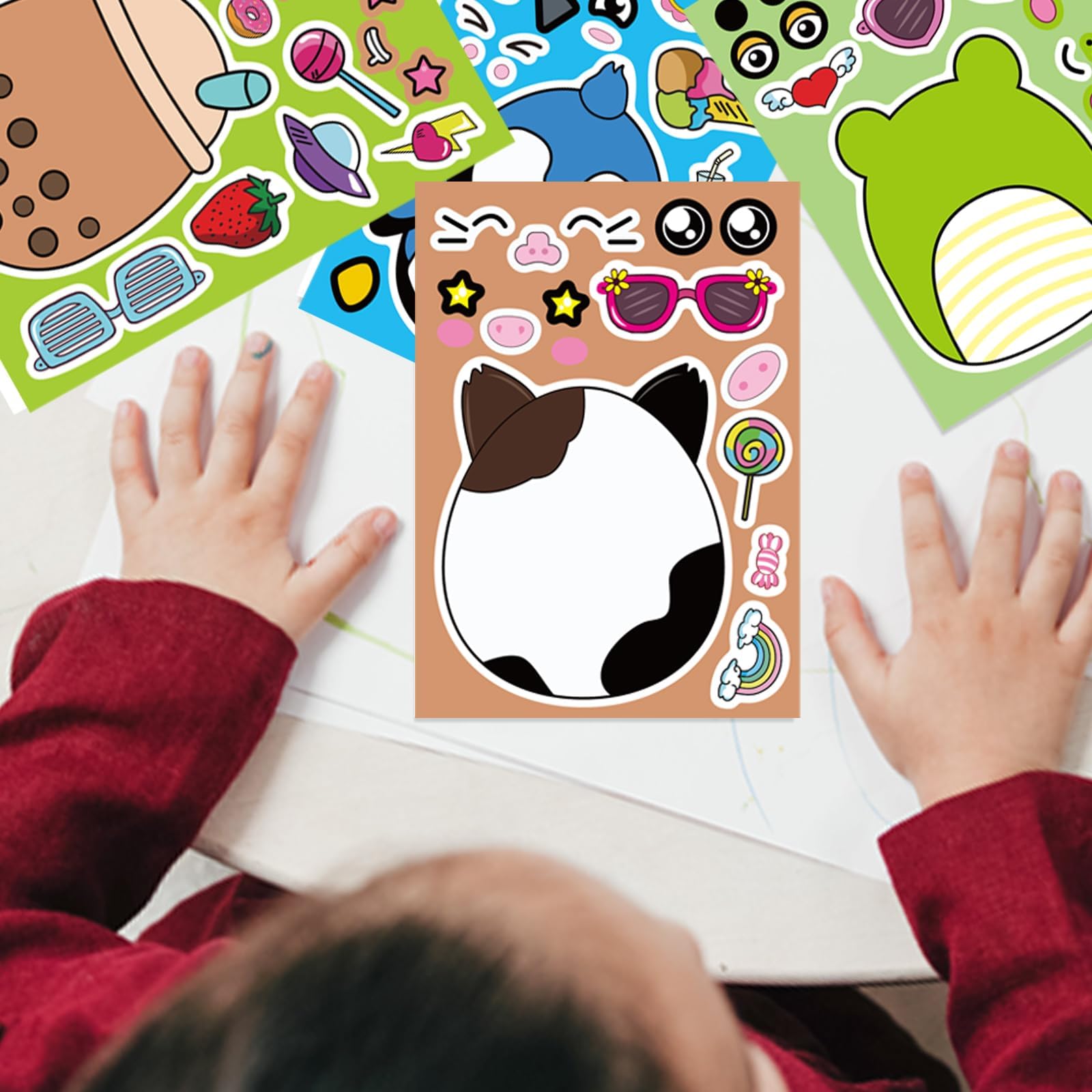 24-Piece Make a Face DIY Puzzle Stickers Pack, Cute Anime Stickers for Birthday Party Decoration